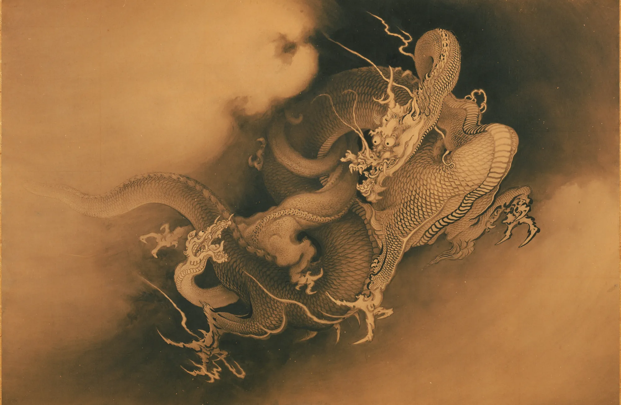 Two Dragons in Clouds