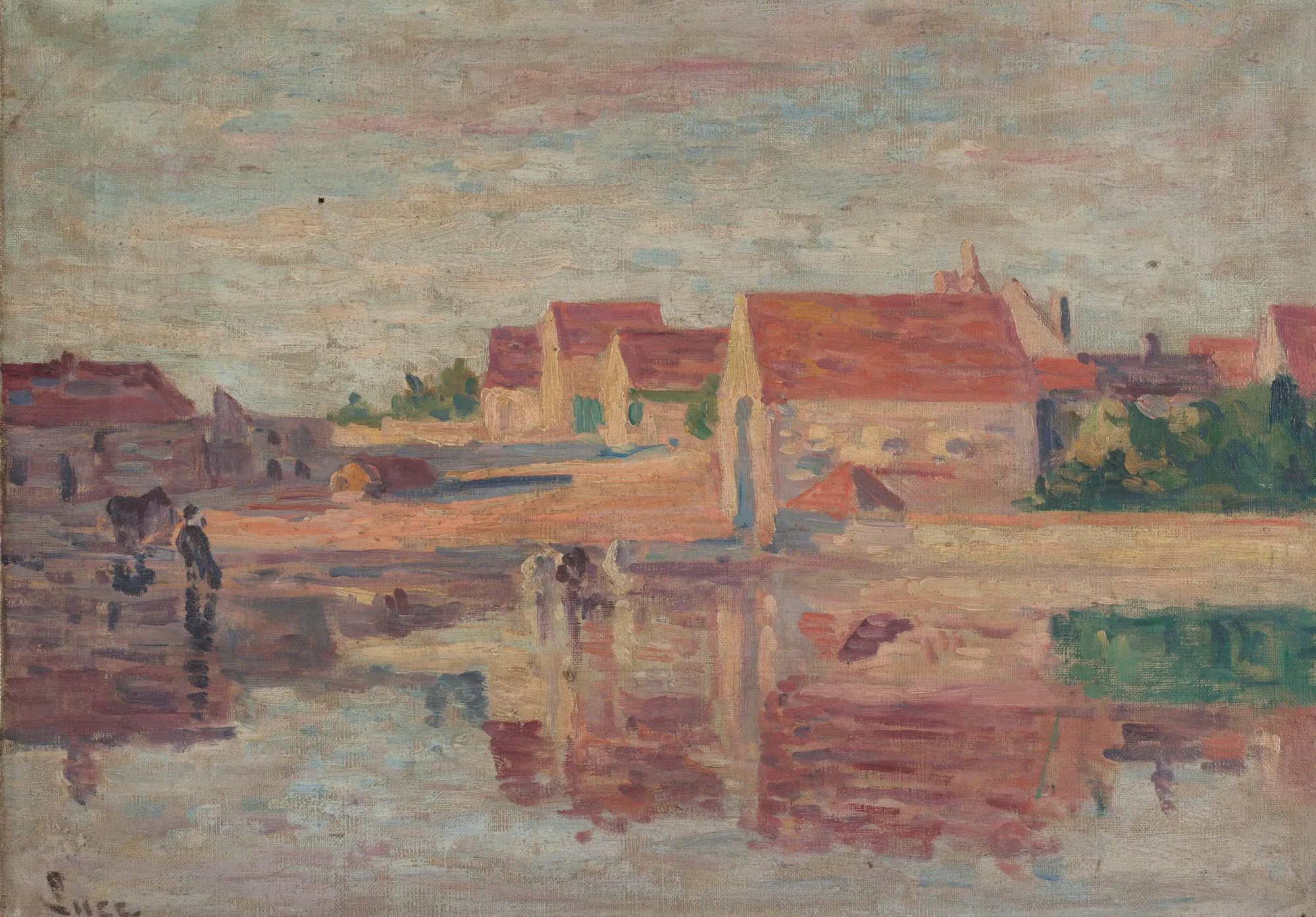 Village au bord d'une rivière