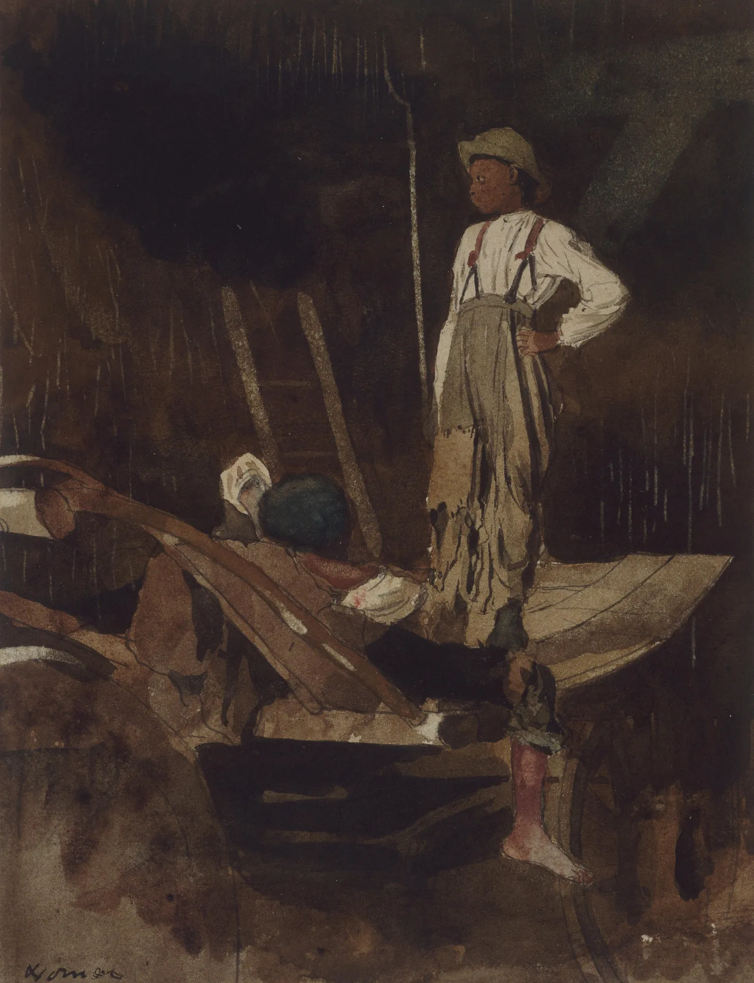 Two Boys in a Wagon