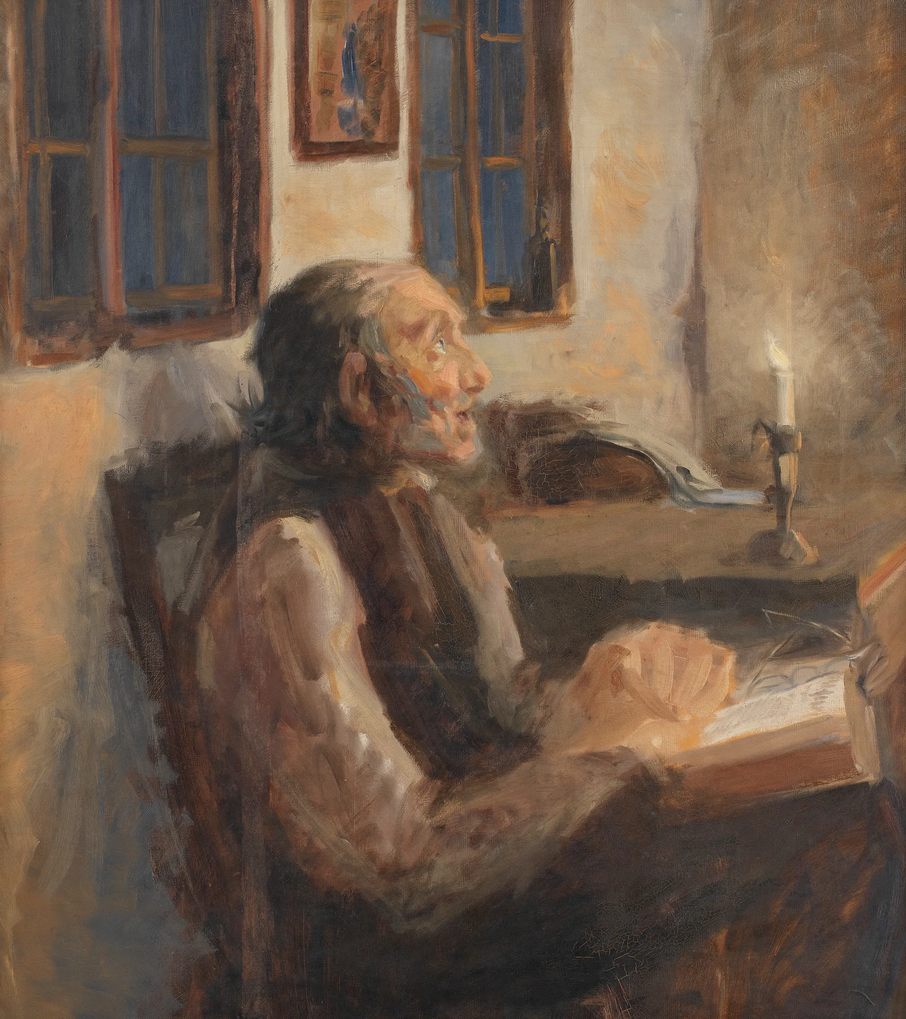 Den gamle mand ved spedelyset