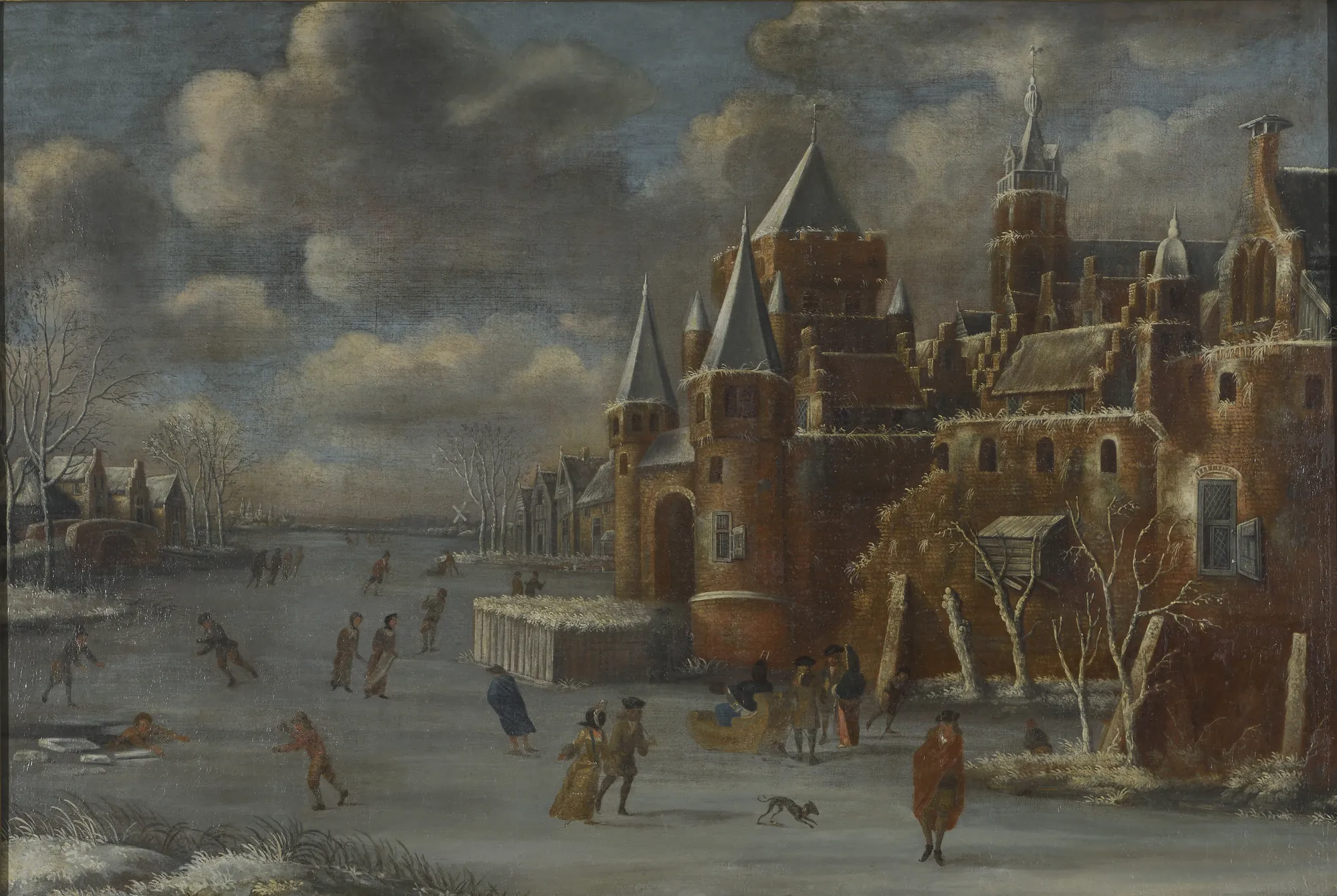 Winter Scene with Ice Skaters