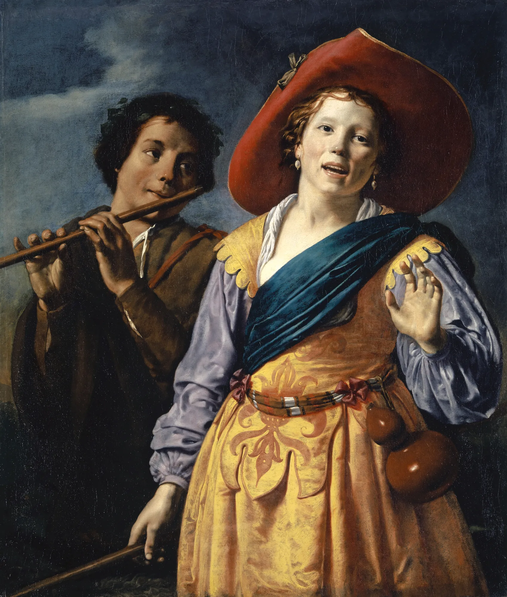 Shepherdess Singing with a Shepherd