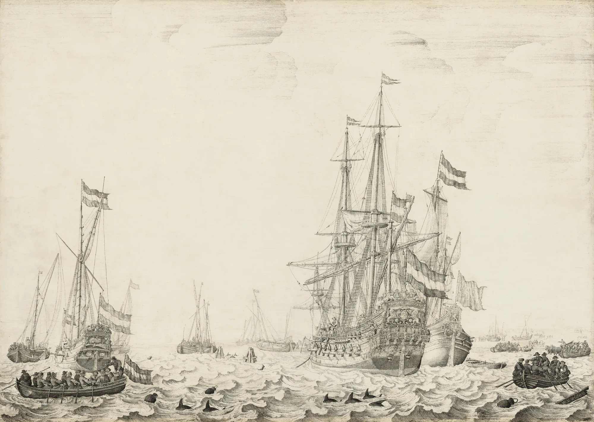 Dutch Ships near the Coast