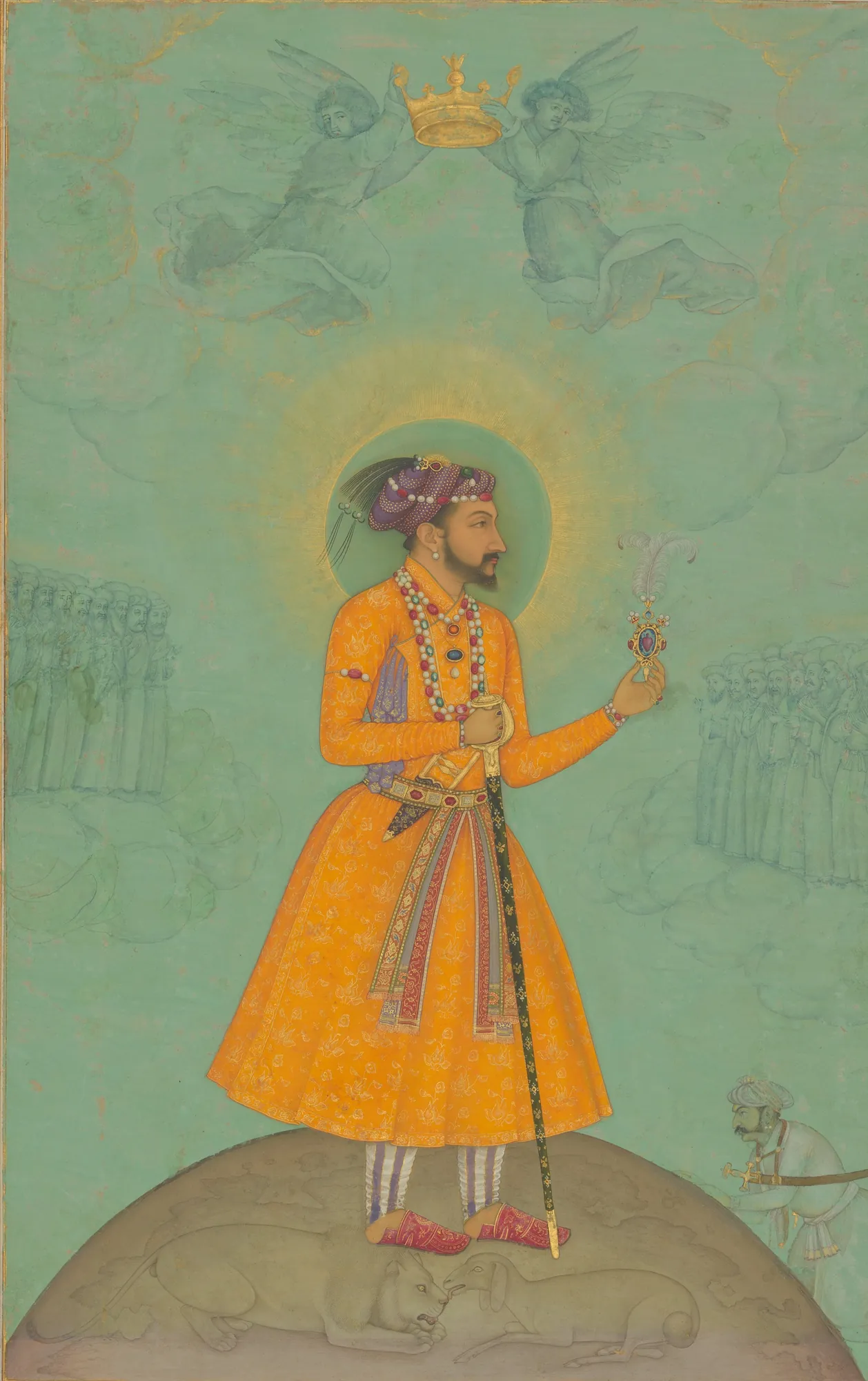 Emperor Shah Jahan Standing on a Globe