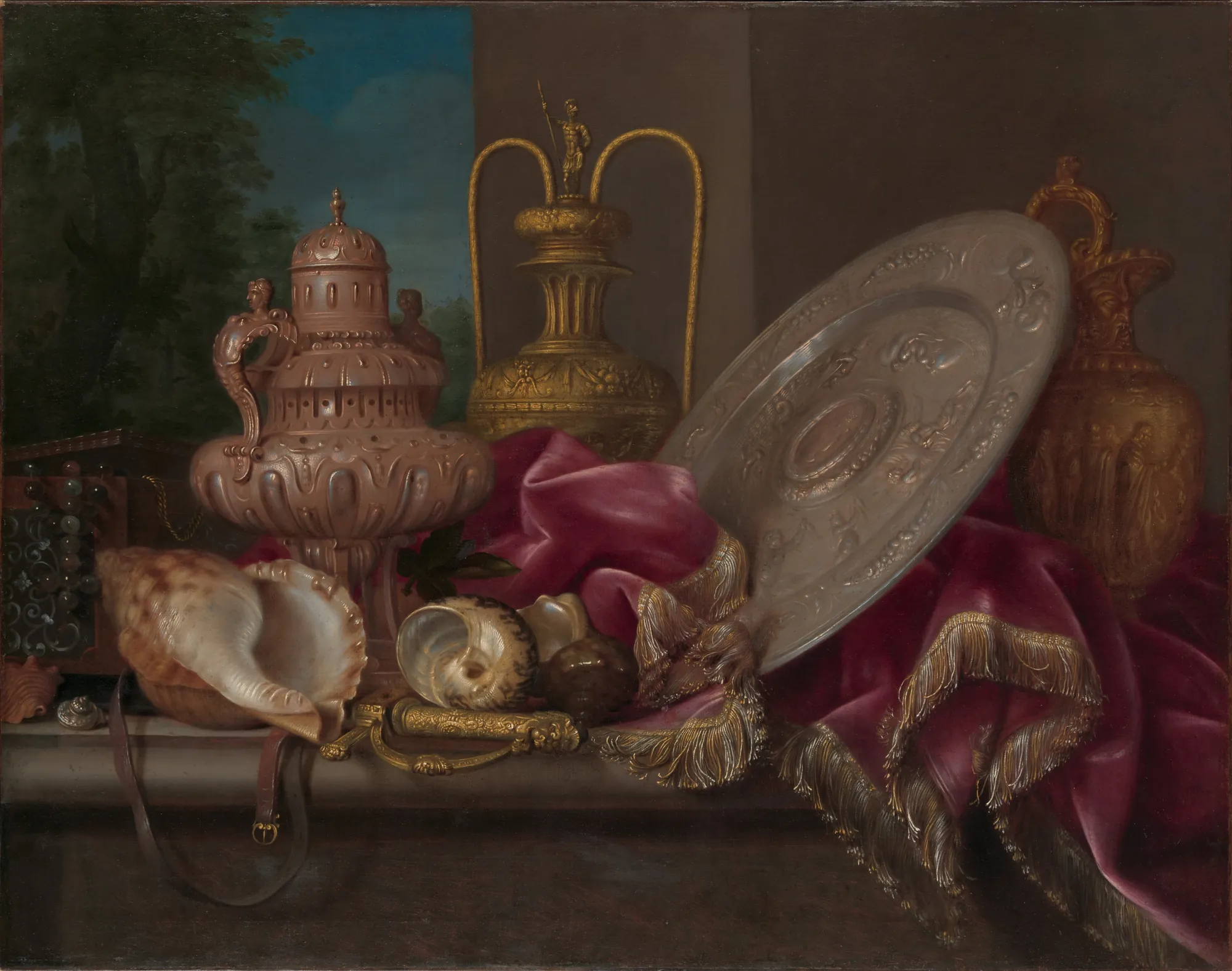 Still Life with Silver and Gold Plate, Shells, and a Sword