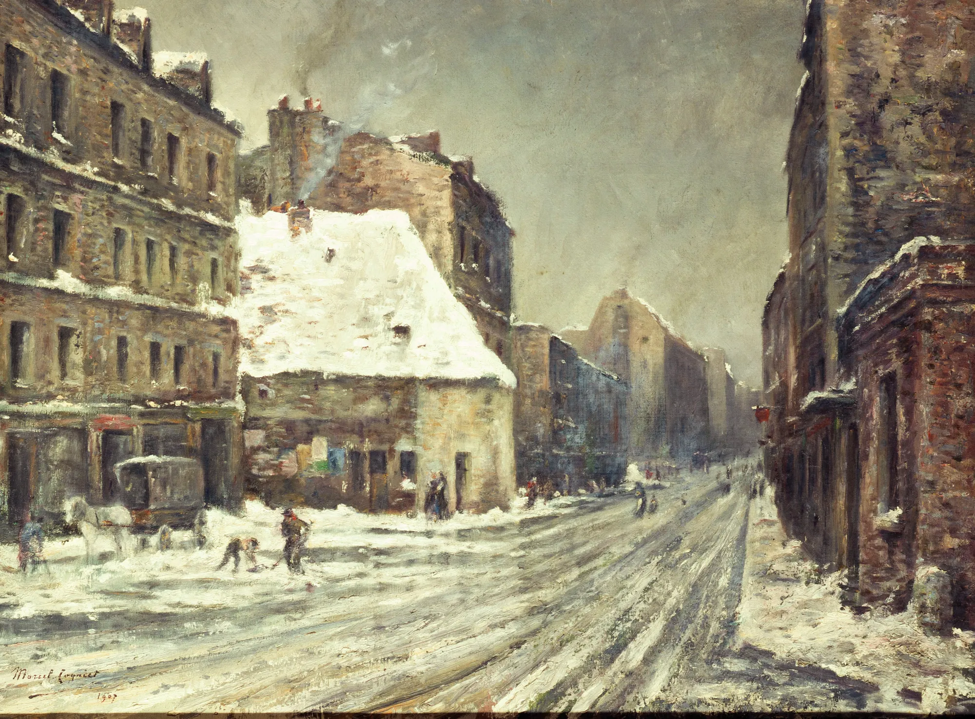La Rue du Mont-Cenis, effet de neige