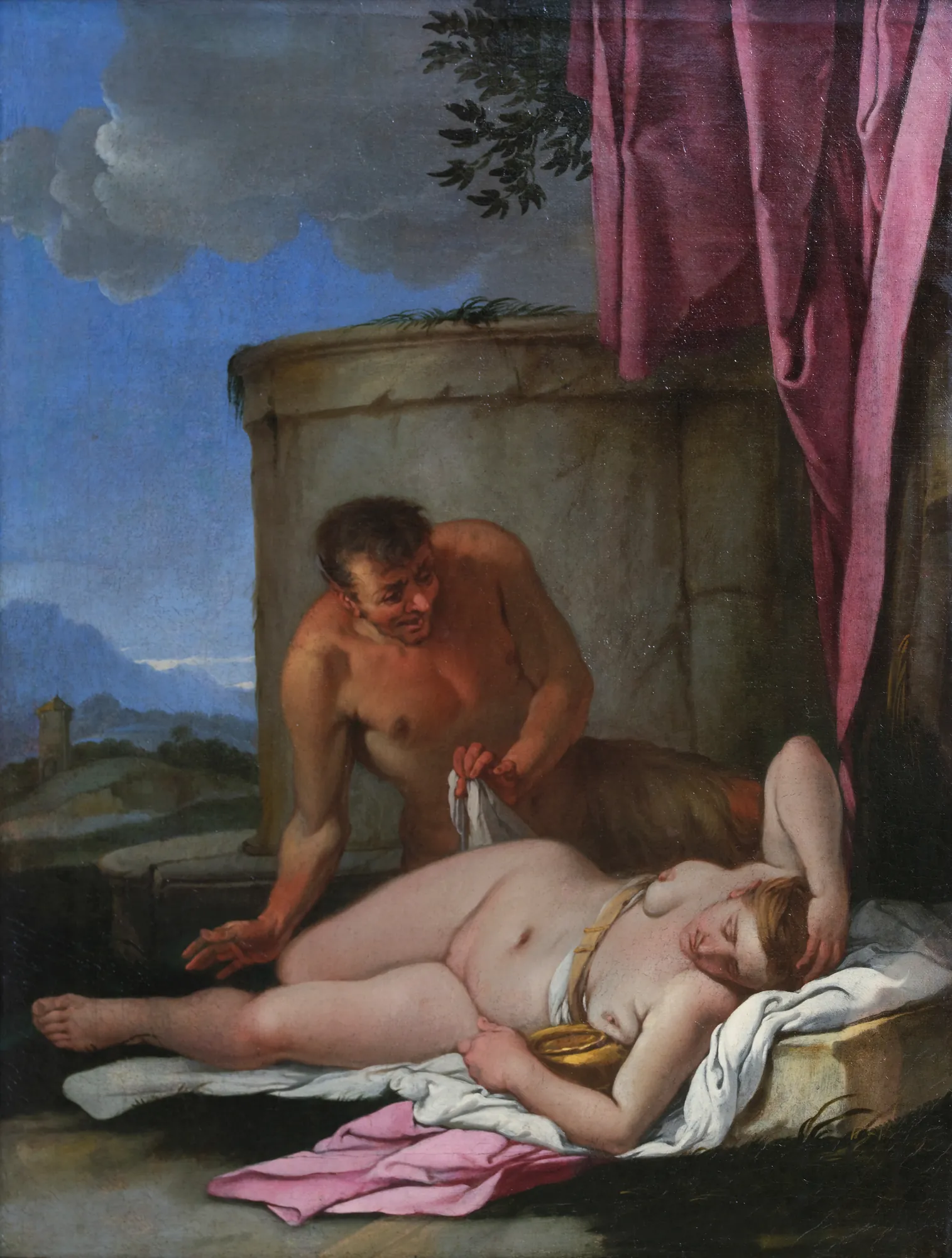 A Sleeping Nymph with a Satyr