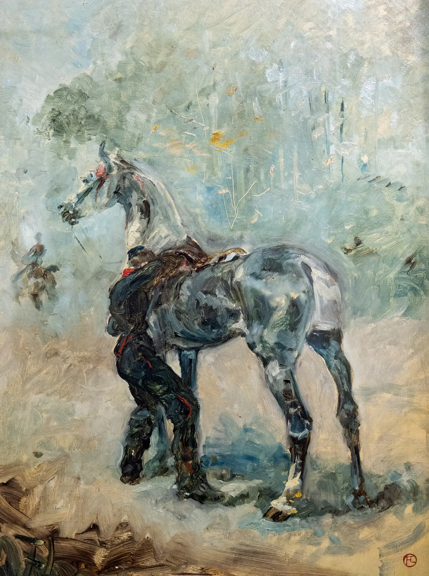 Artilleryman Saddling His Horse