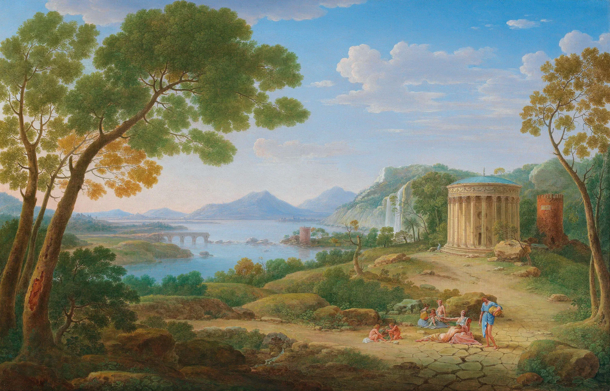 Classical Landscape with Figures Before a Tempietto