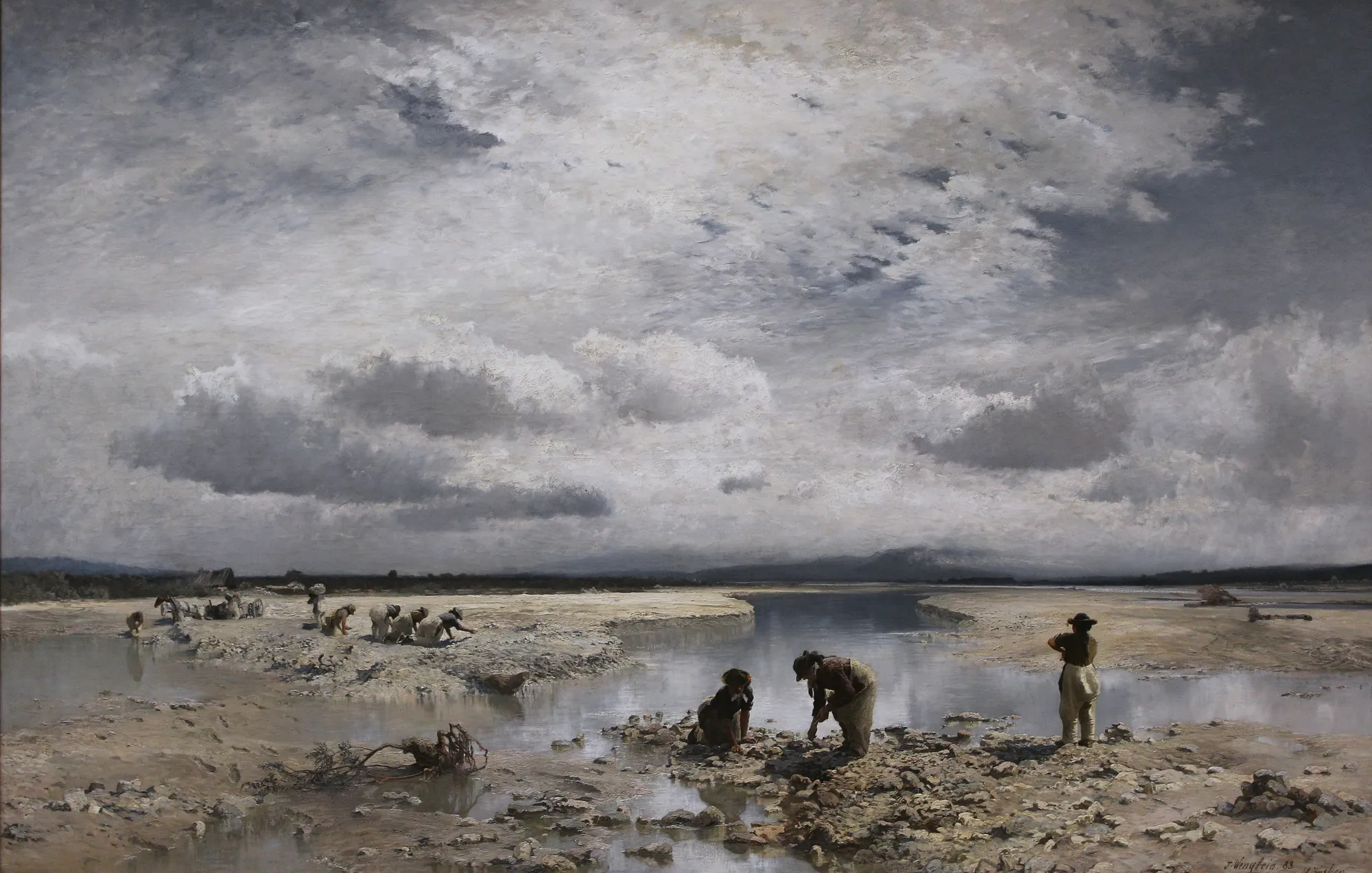 Women Collecting Limestone in the Isar Bed