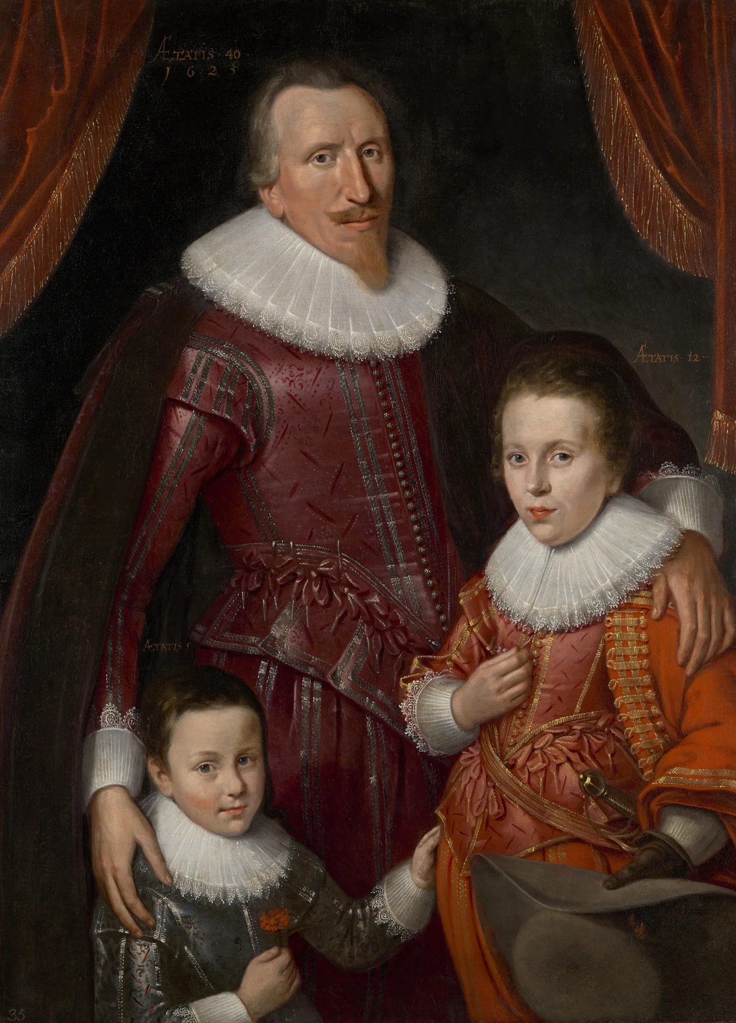 George Seton, 3rd Earl of Winton, with his Sons