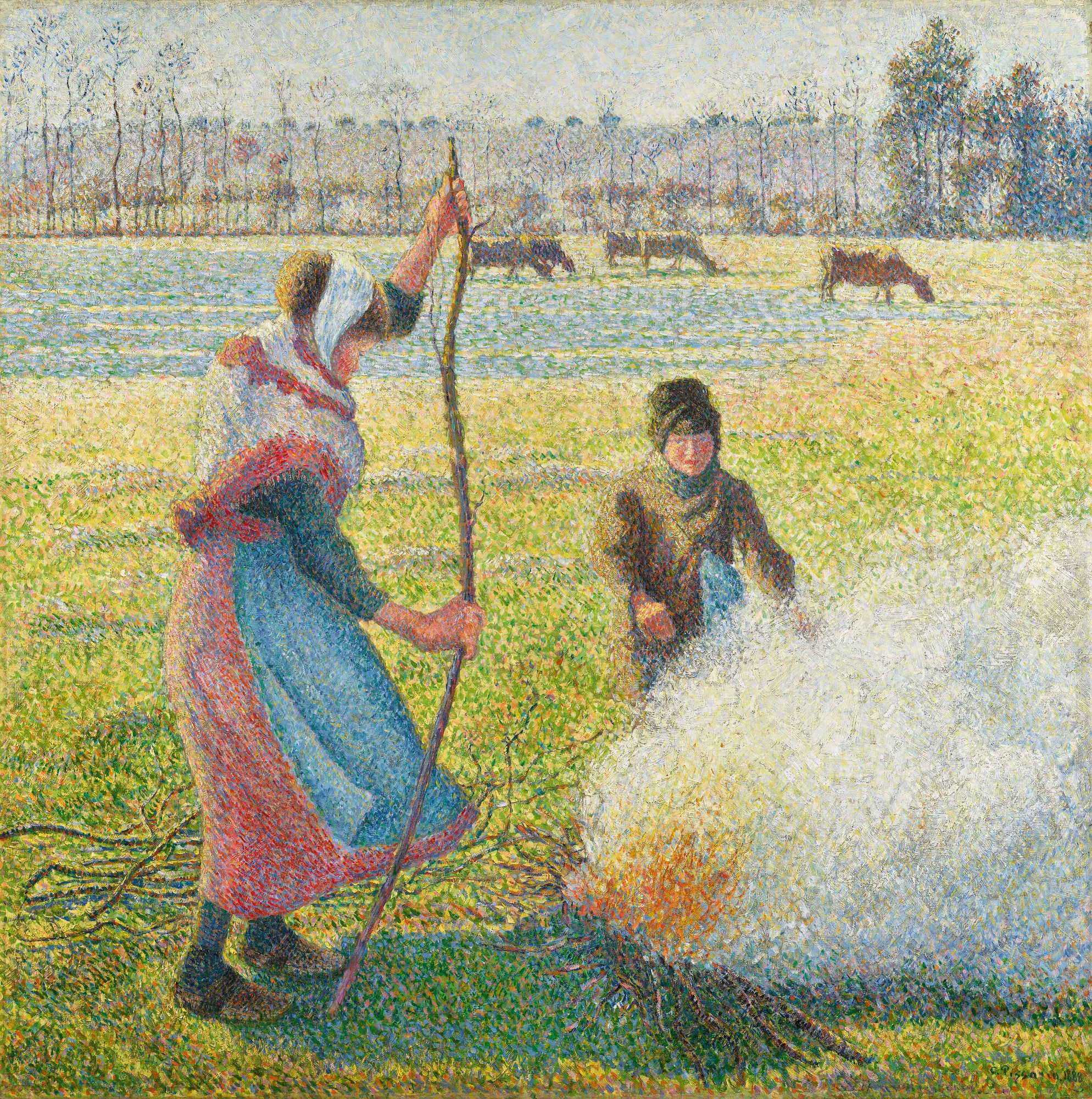 Hoar-Frost, Peasant Girl Making a Fire