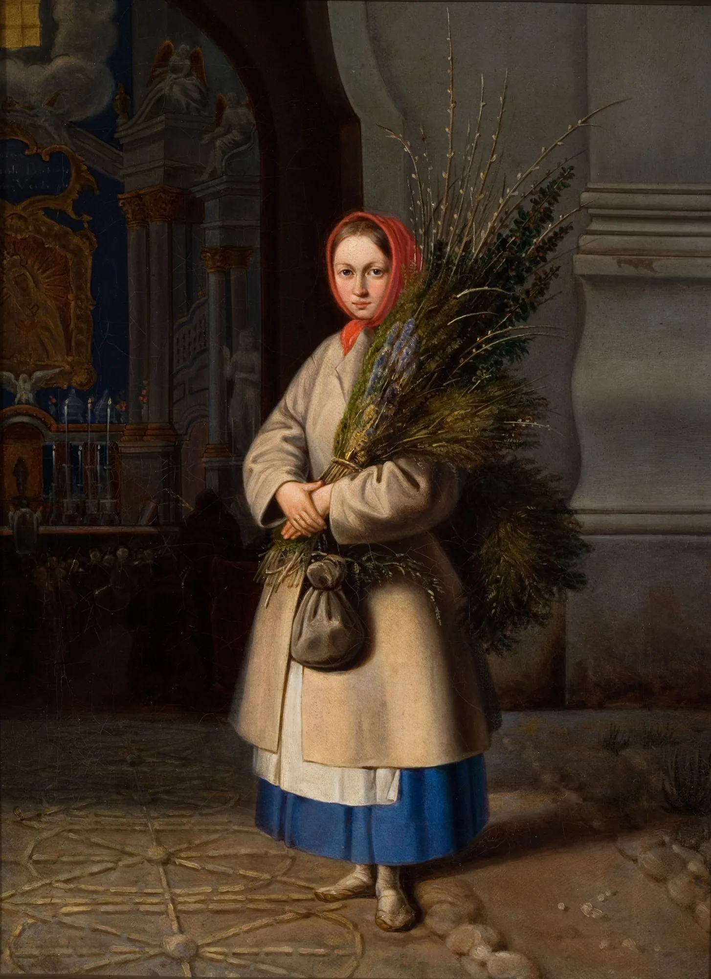 Lithuanian Girl with Palm Sunday Fronds