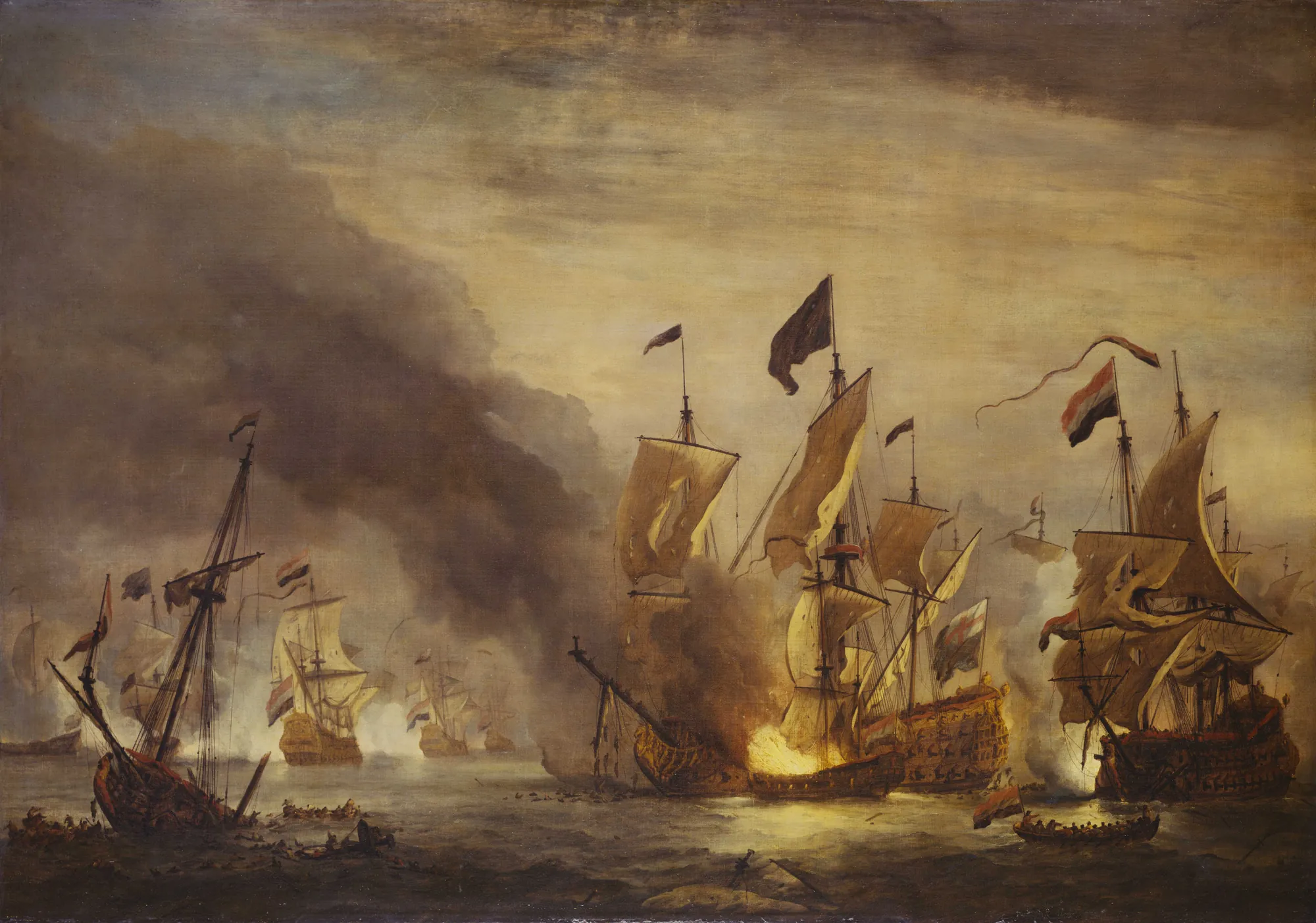 The Burning of the Royal James at the Battle of Solebay