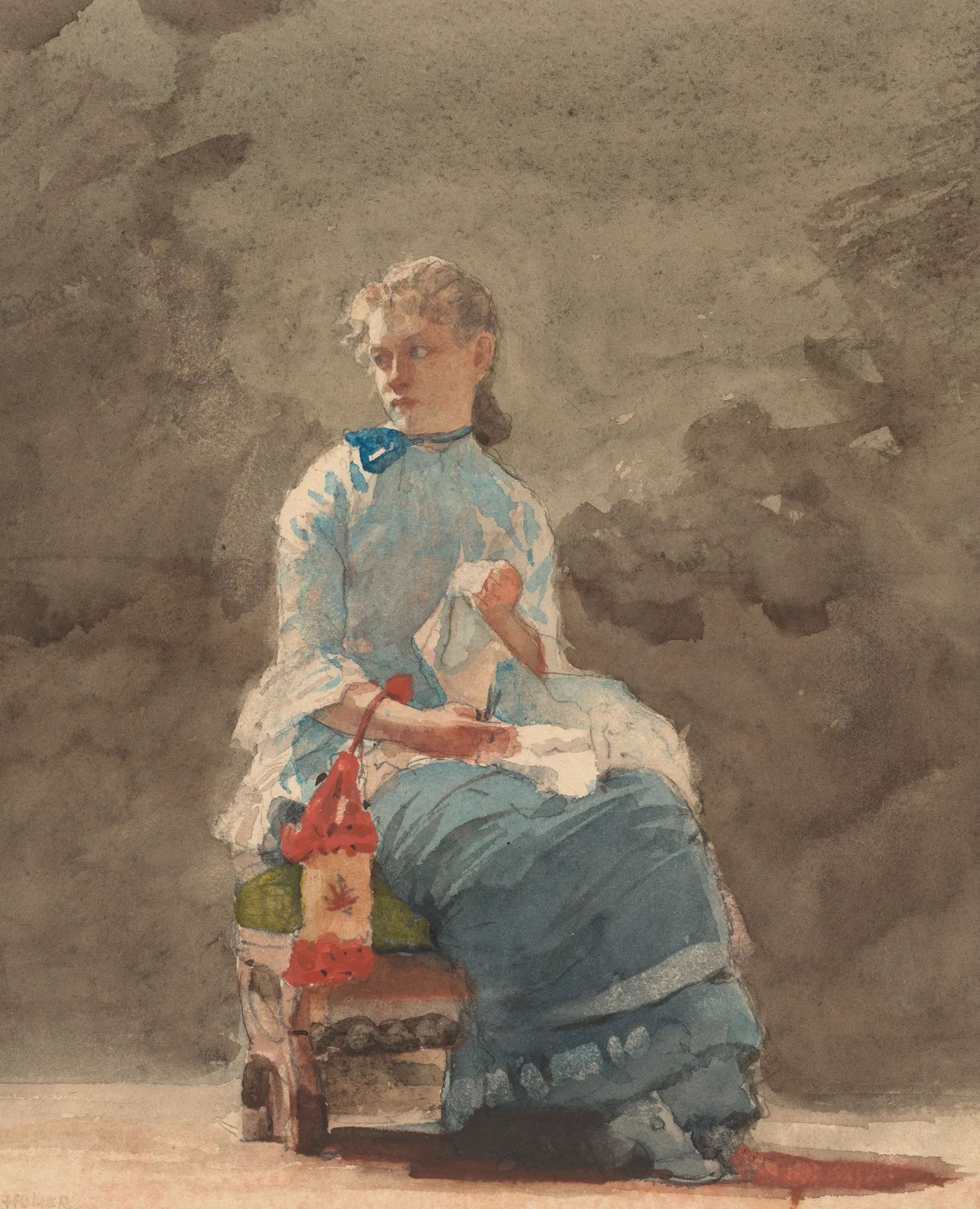 Young Woman Sewing