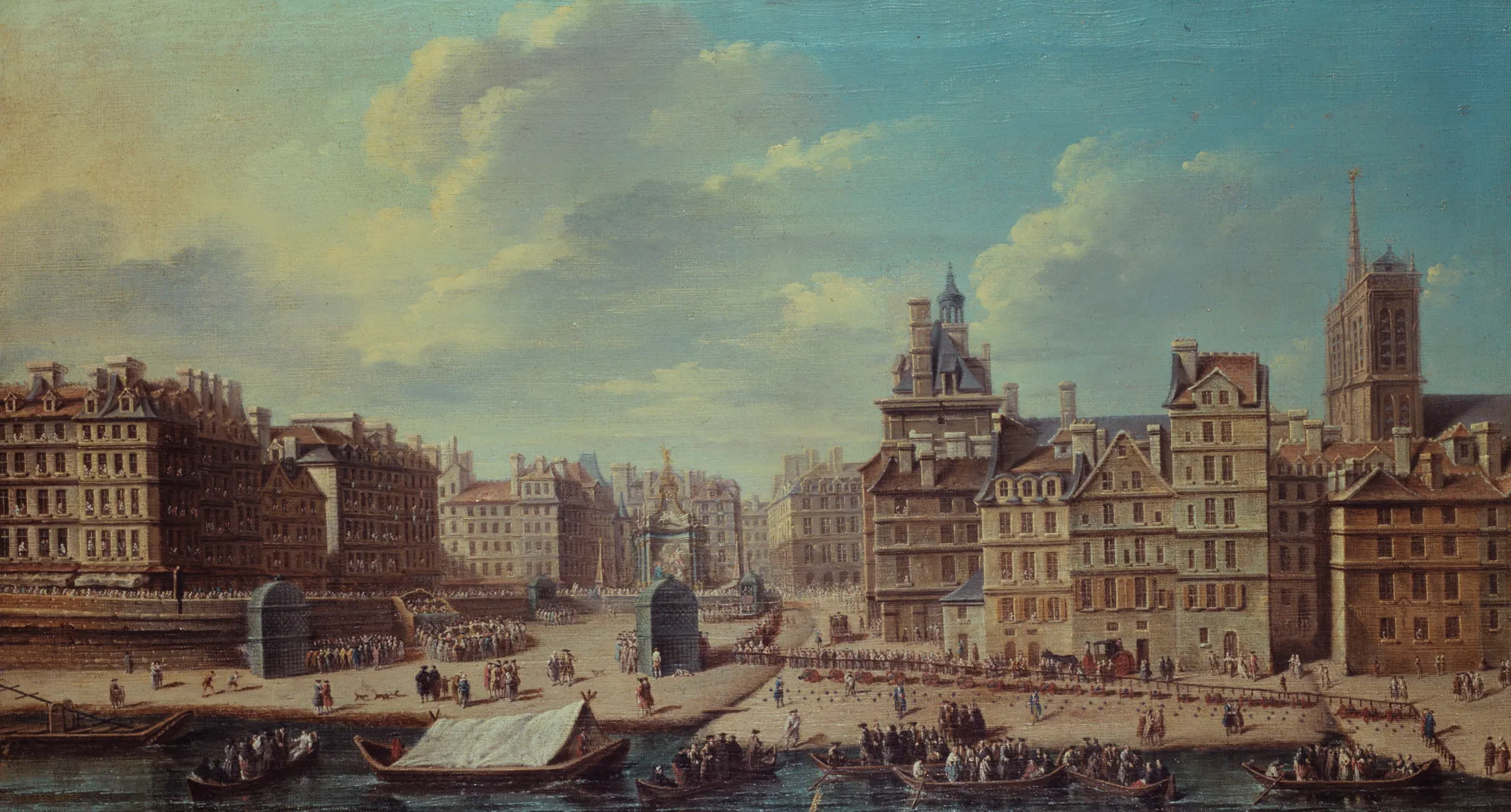 Place de Grève and Fireworks Decorations, Paris