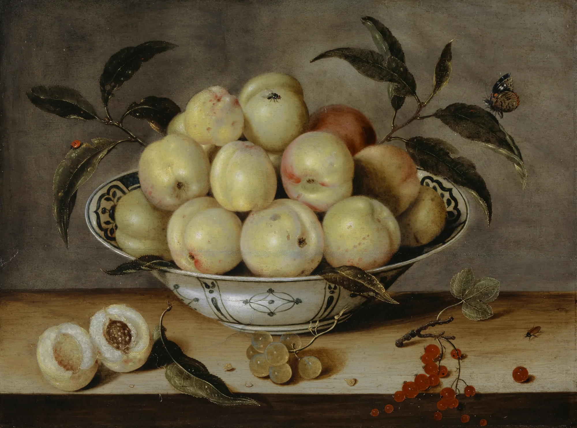 Still Life with Peaches in a Chinese Porcelain Bowl