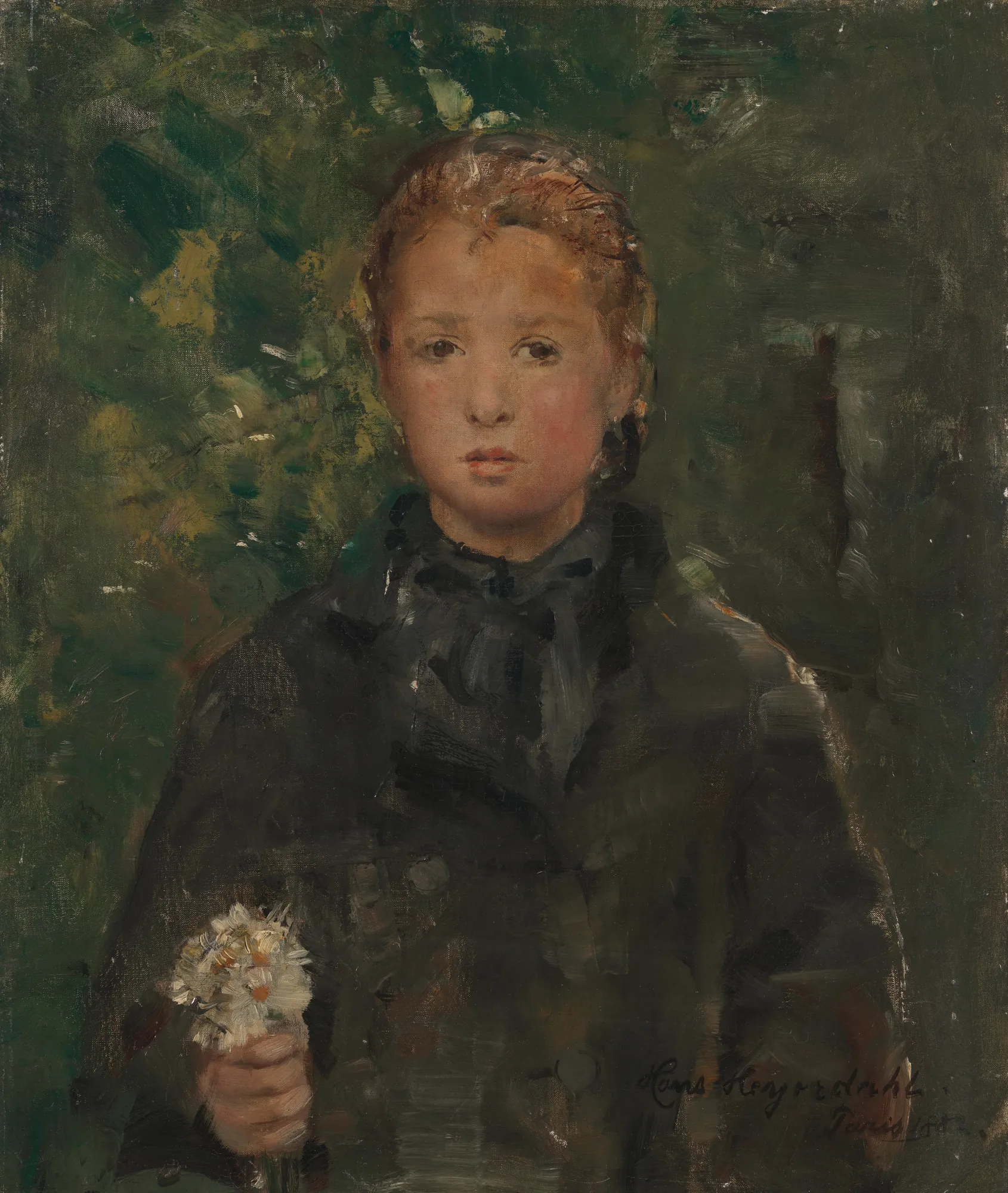 Portrait of a Girl with a Bunch of Flowers