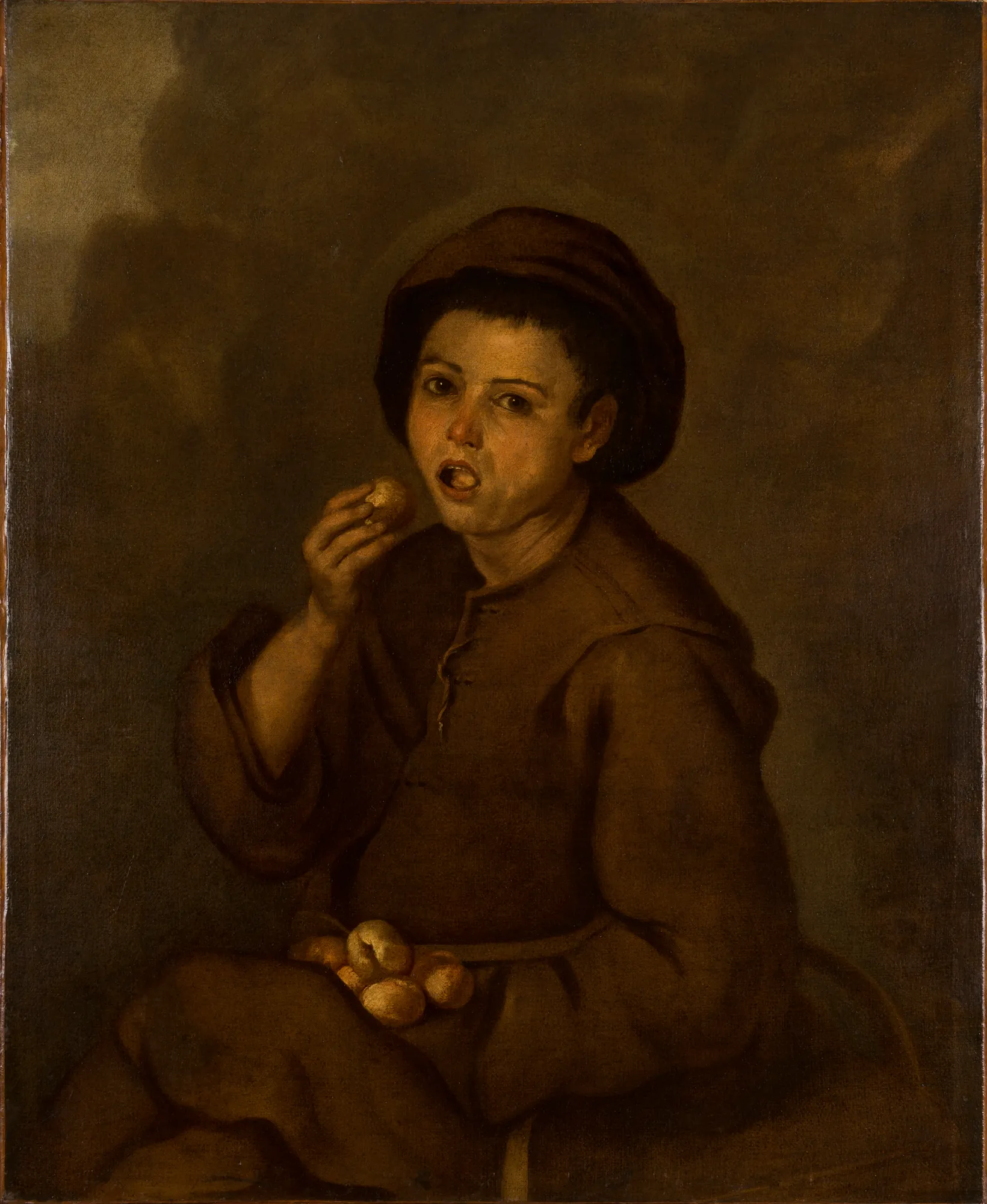 Boy Eating Peaches