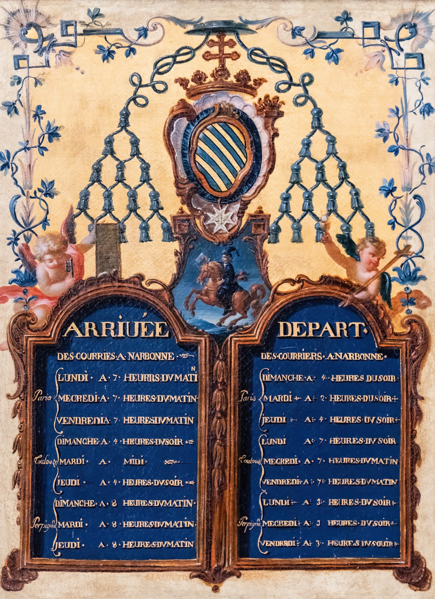 Narbonne Courier Timetables, 1750