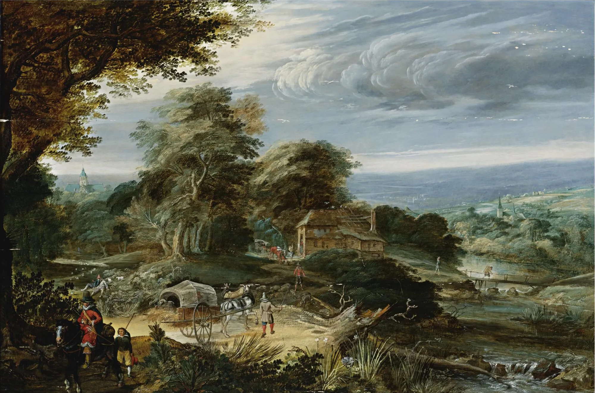 Extensive Landscape with Travelers by a River