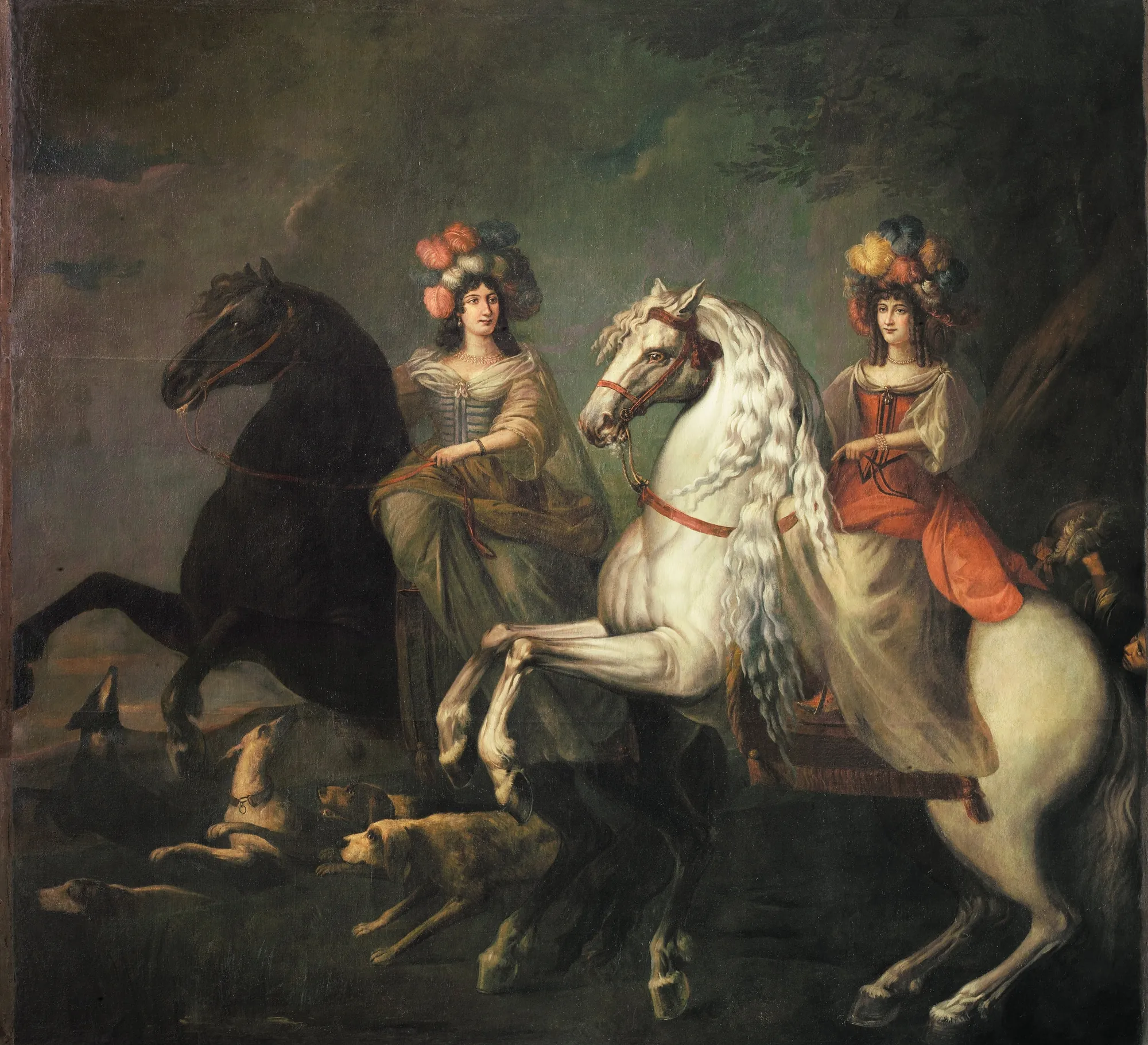 Equestrian Portraits of Caterina Isnarda and Delibera Eleonora San Martino di Parella