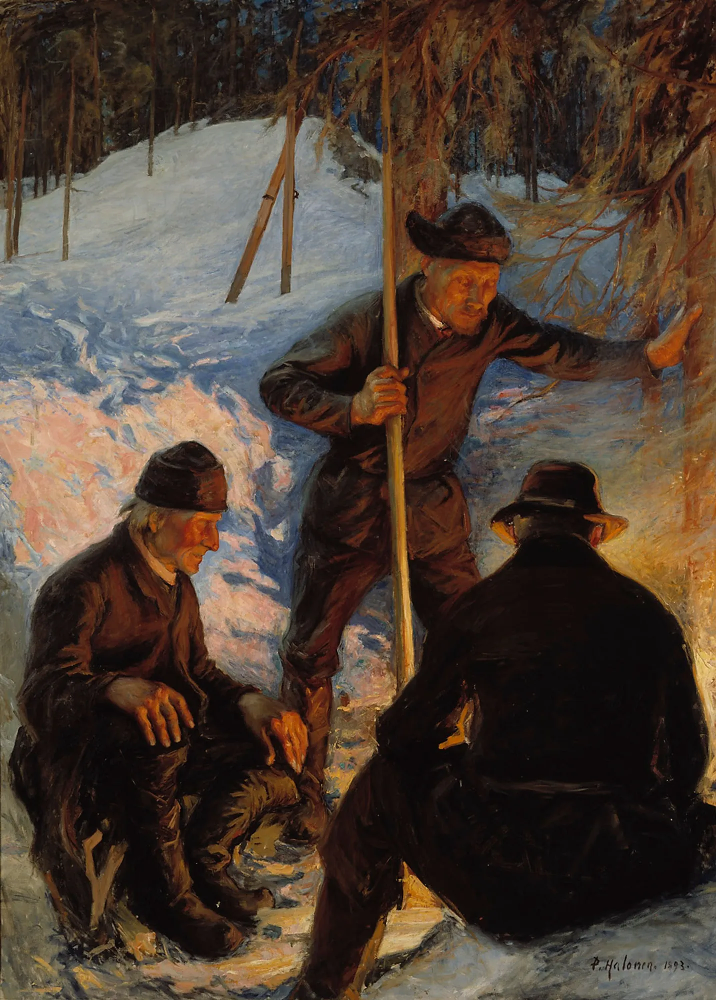 Lumberjacks around a Campfire