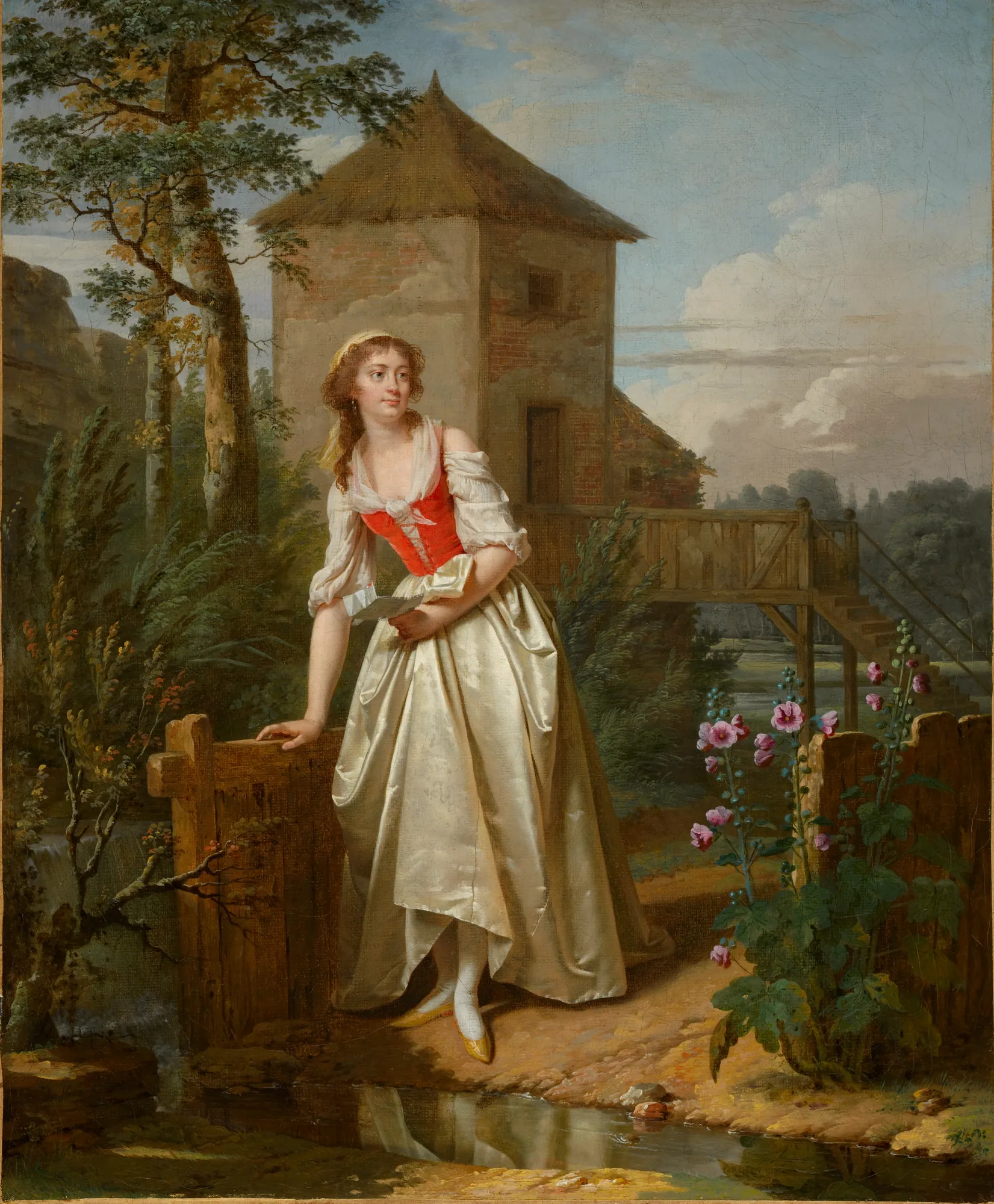 Young Woman in an English Garden