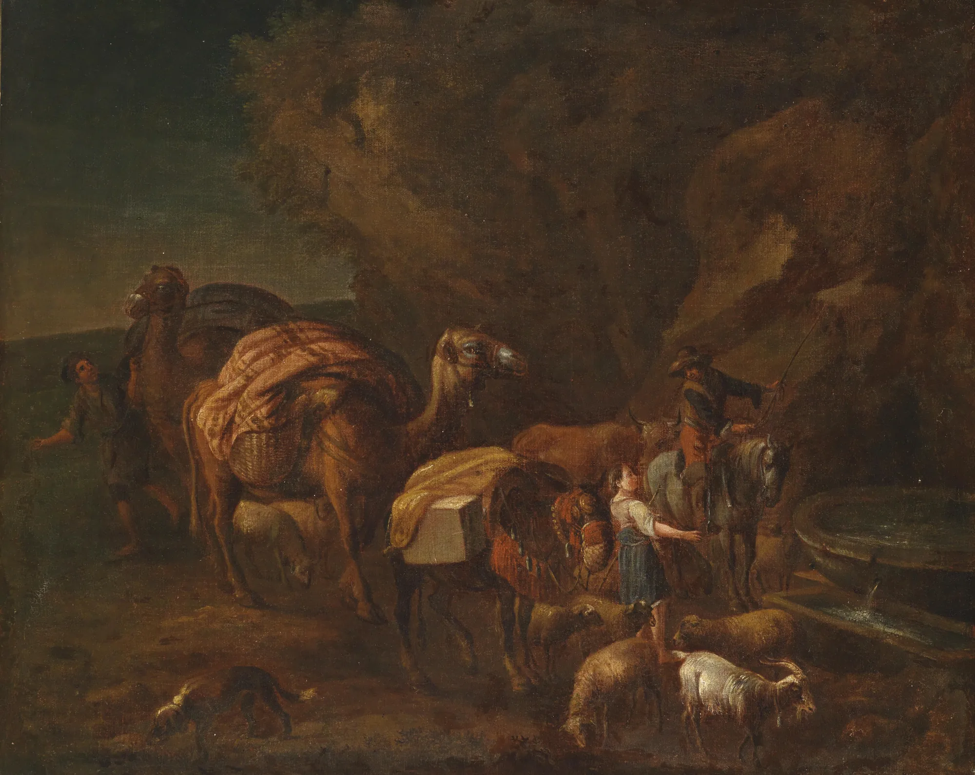 Oriental Landscape with Camel Drivers and Herdsmen