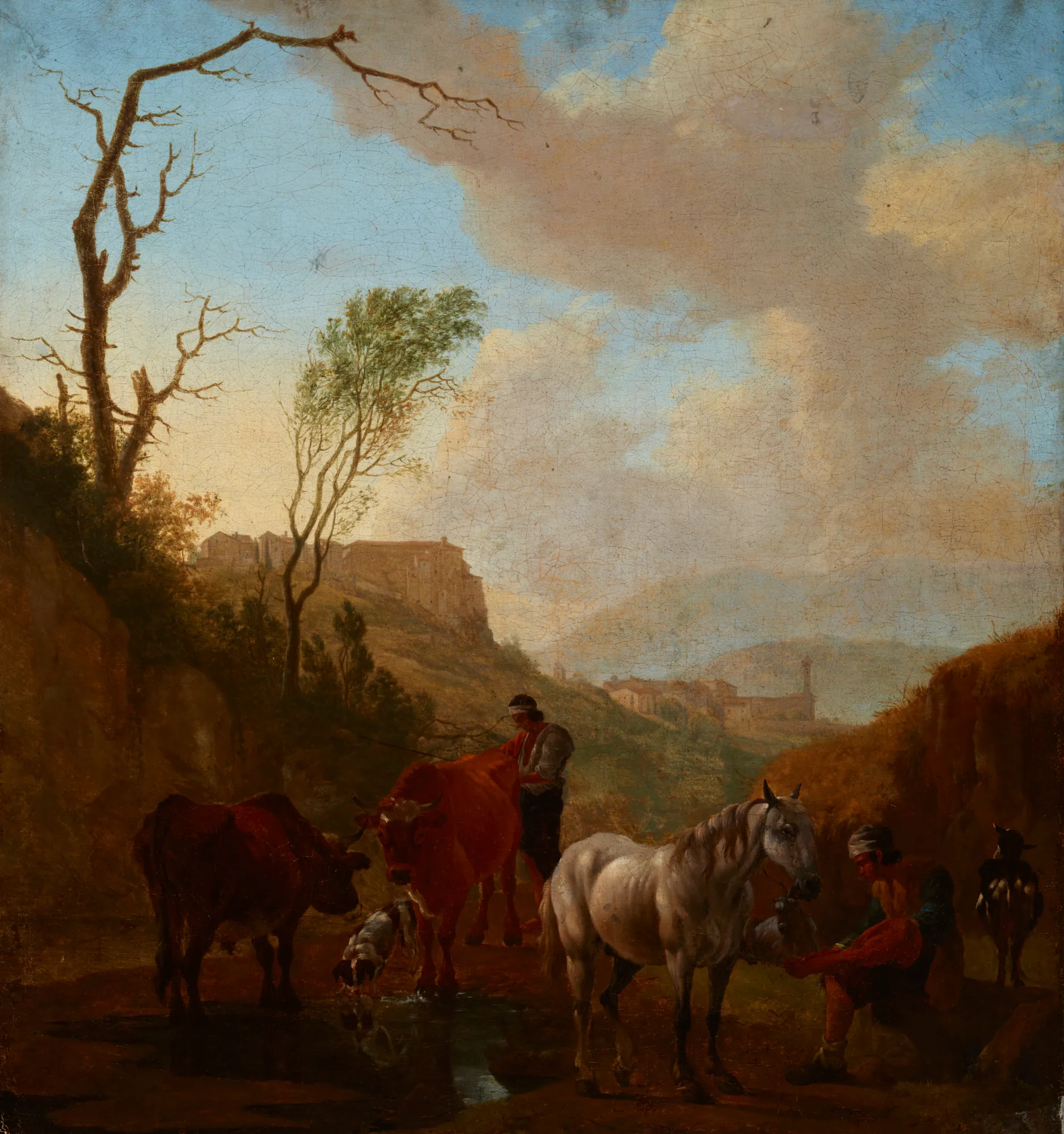 Landscape with Shepherds and Cattle at the Watering Place
