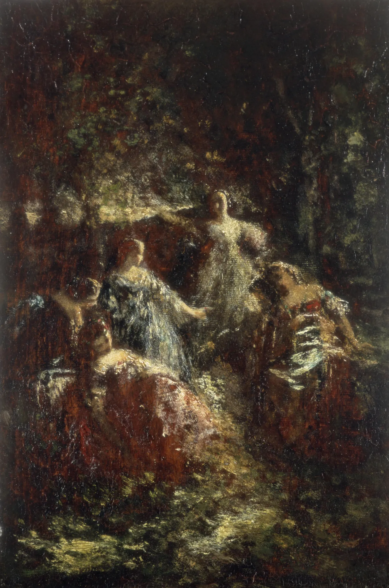 Elegant Ladies in a Forest Clearing