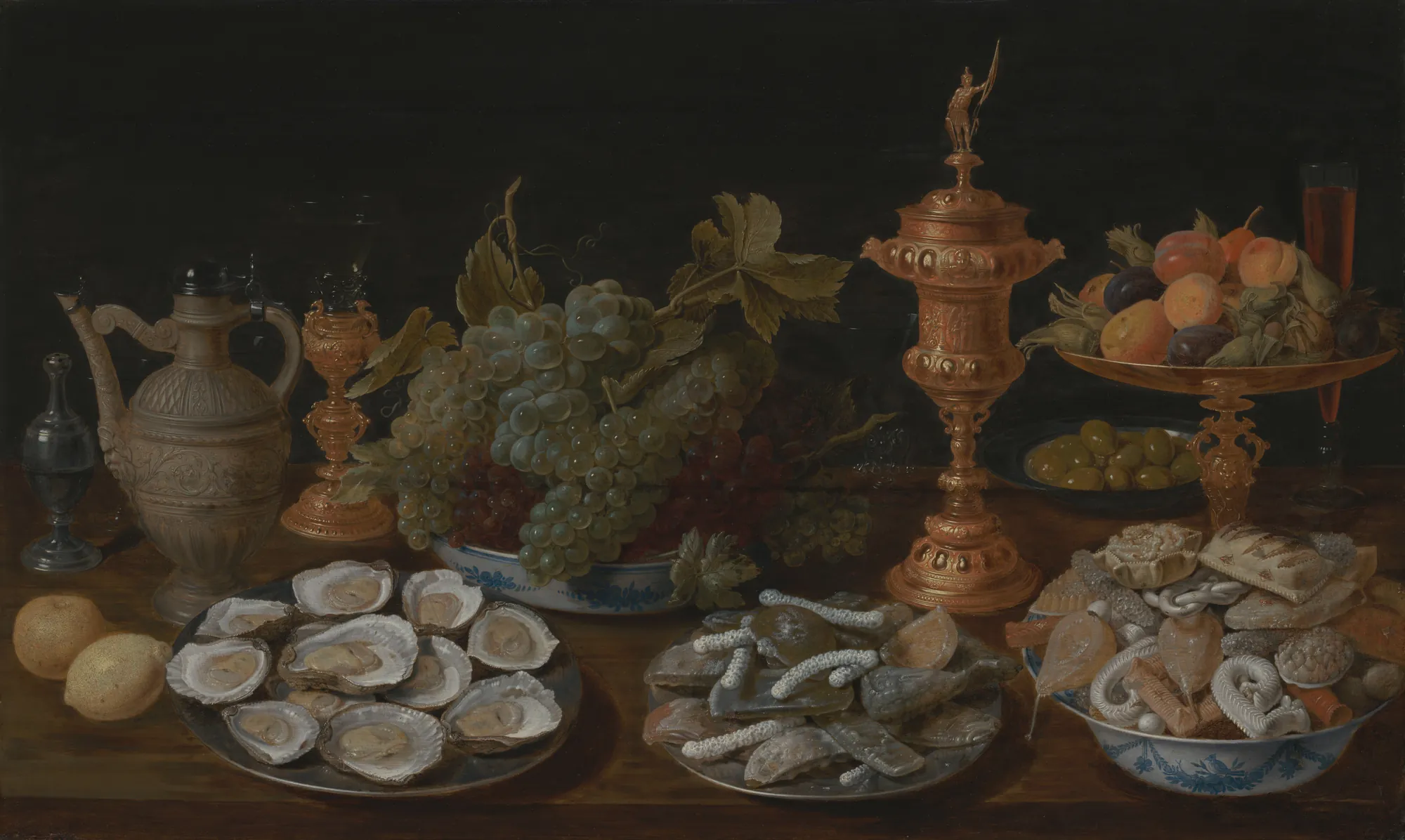 Still Life with Oysters, Fruit and Pastry