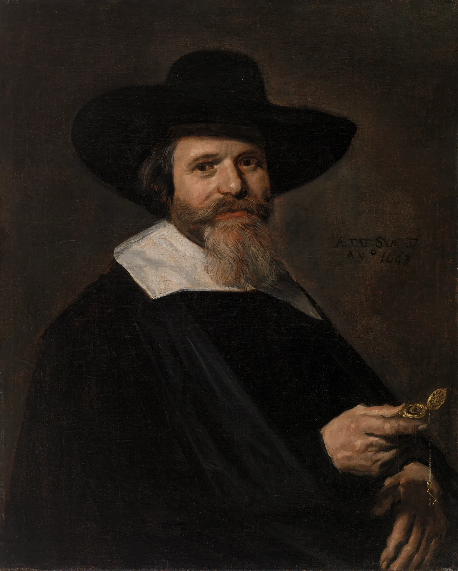 Portrait of a Man Holding a Watch