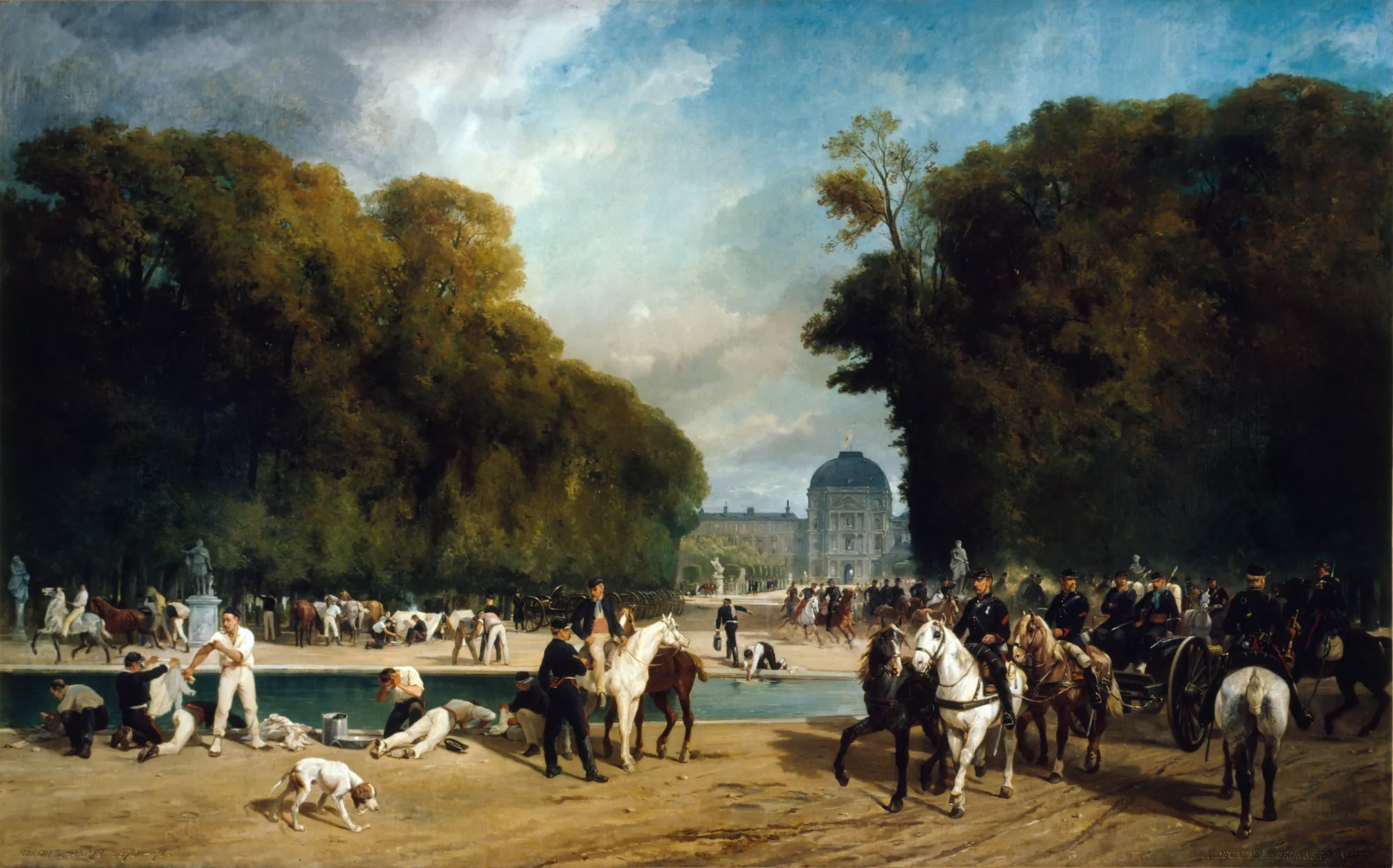 French Artillery Encamped in the Tuileries Gardens