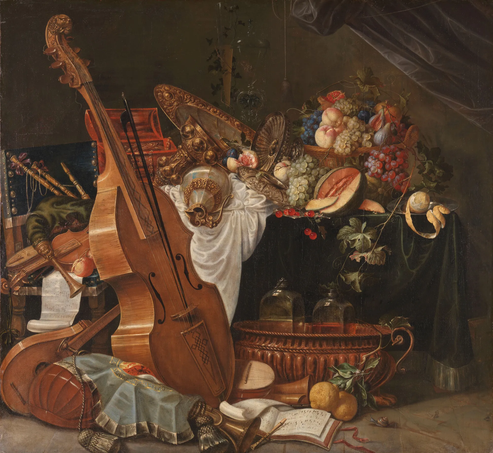 Still Life with Musical Instruments and Fruit
