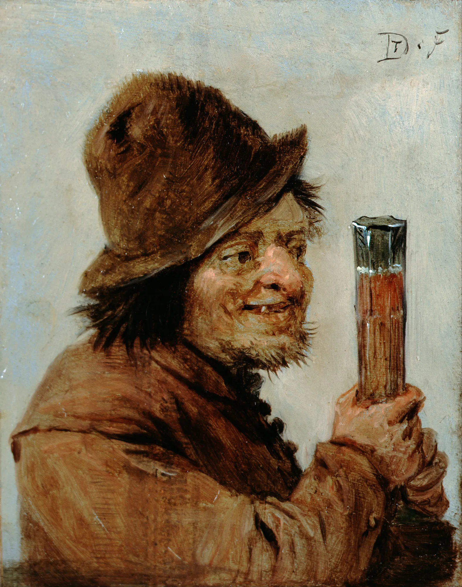 A Peasant Holding a Glass