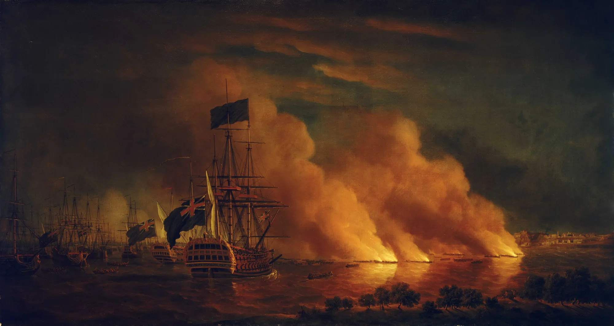 French Firerafts Attacking the British Fleet off Quebec, 28 June 1759