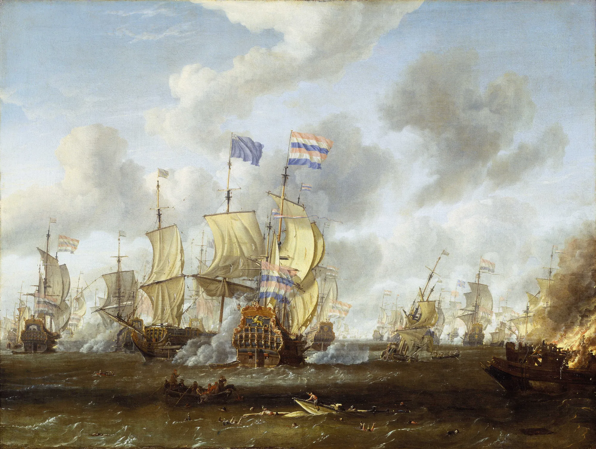 The Gouden Leeuw Engaging Royal Prince at the Battle of the Texel