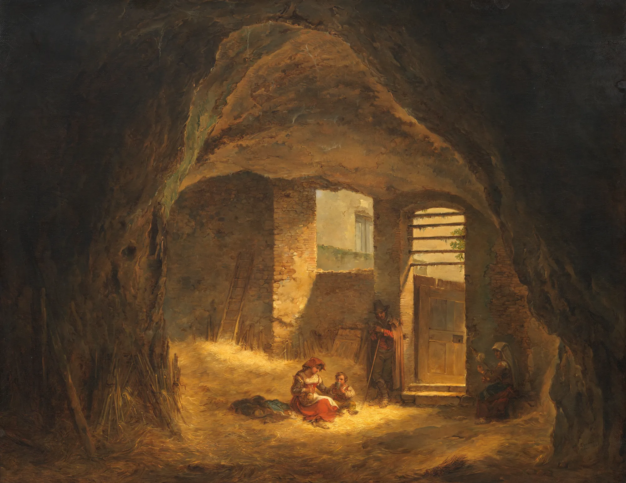 Italian Peasants in a Grotto