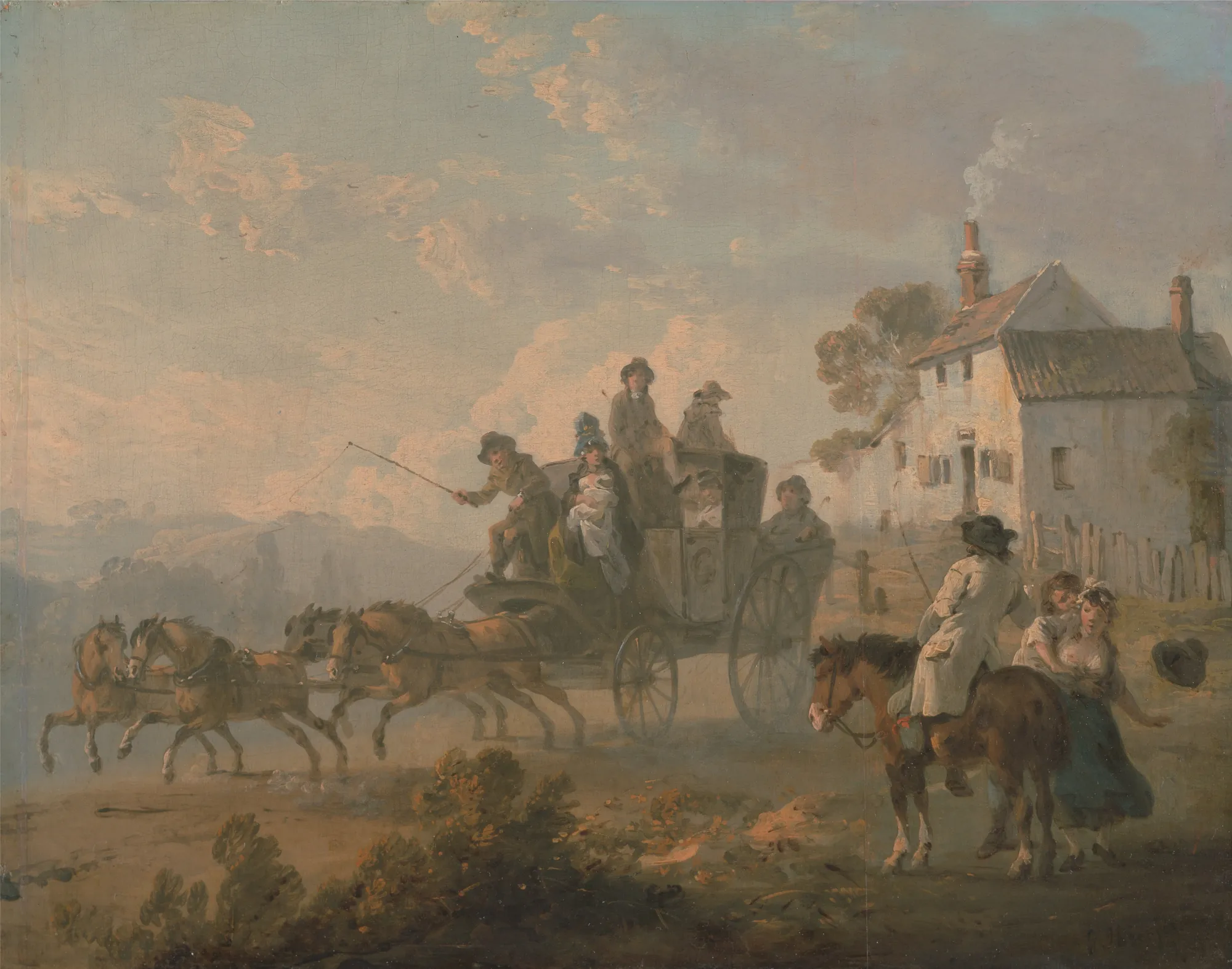 A Stage Coach on a Country Road