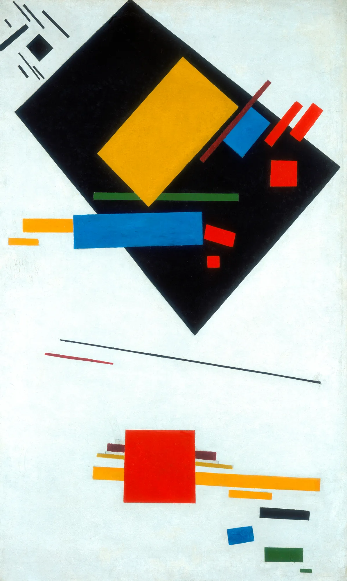Suprematist Painting (with Black Trapezium and Red Square)
