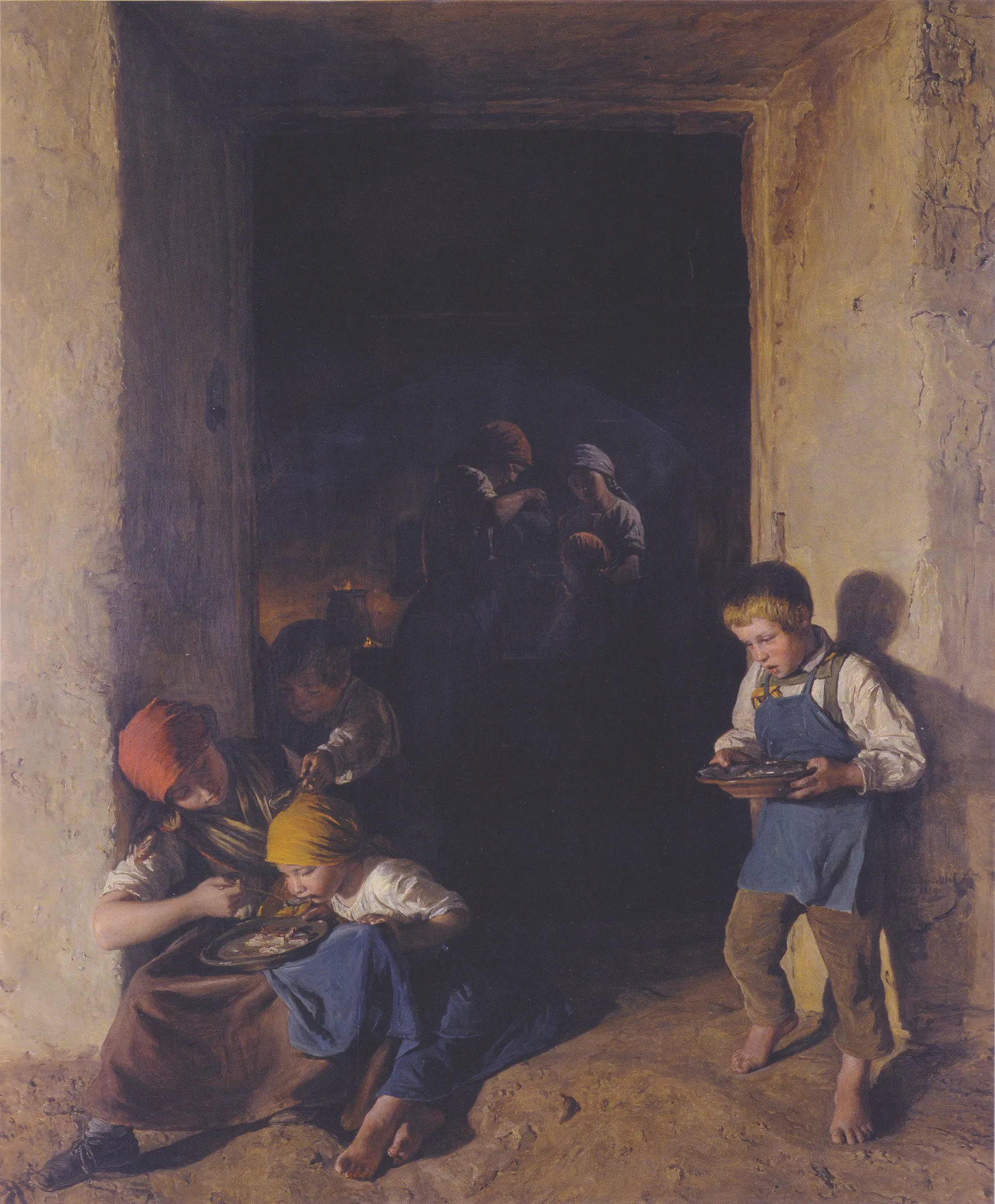 Children Receiving Their Breakfast