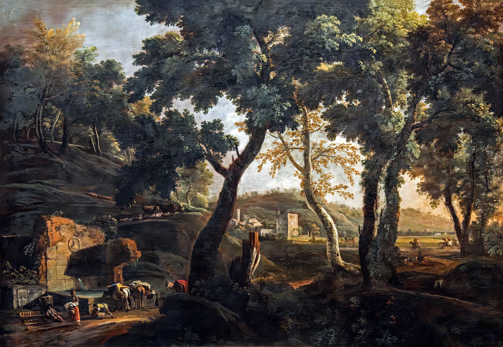 Landscape with Horses at the Drinking Trough