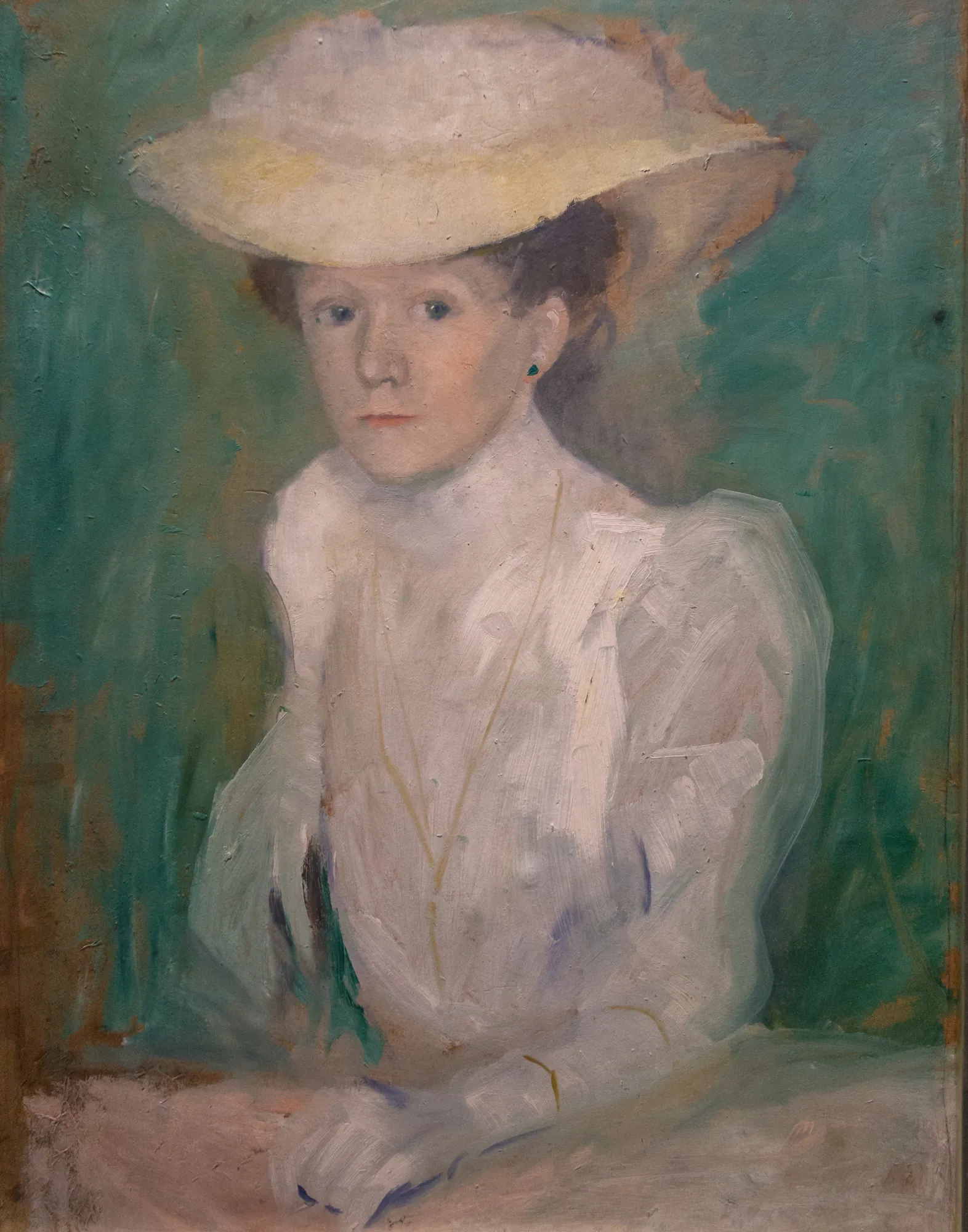 Portrait of Ottilie Macke in a White Blouse