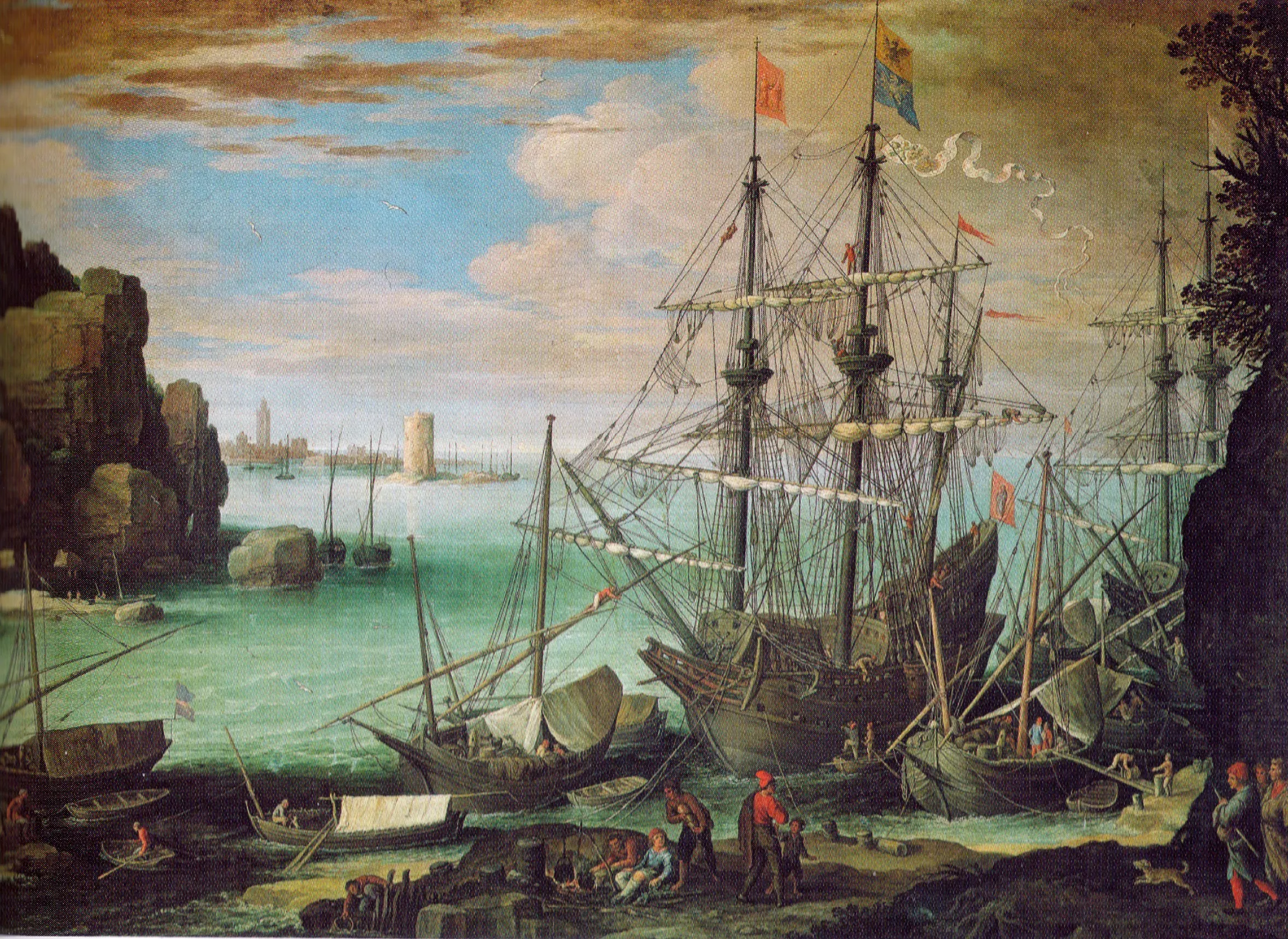 Coastal Landscape with Harbor
