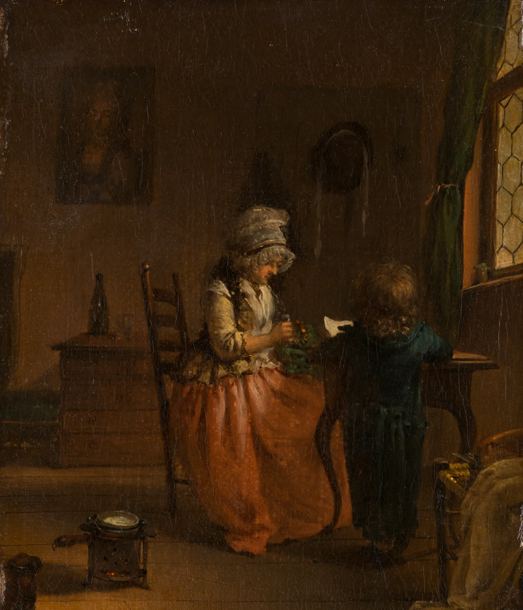A Woman and a Boy at a Table