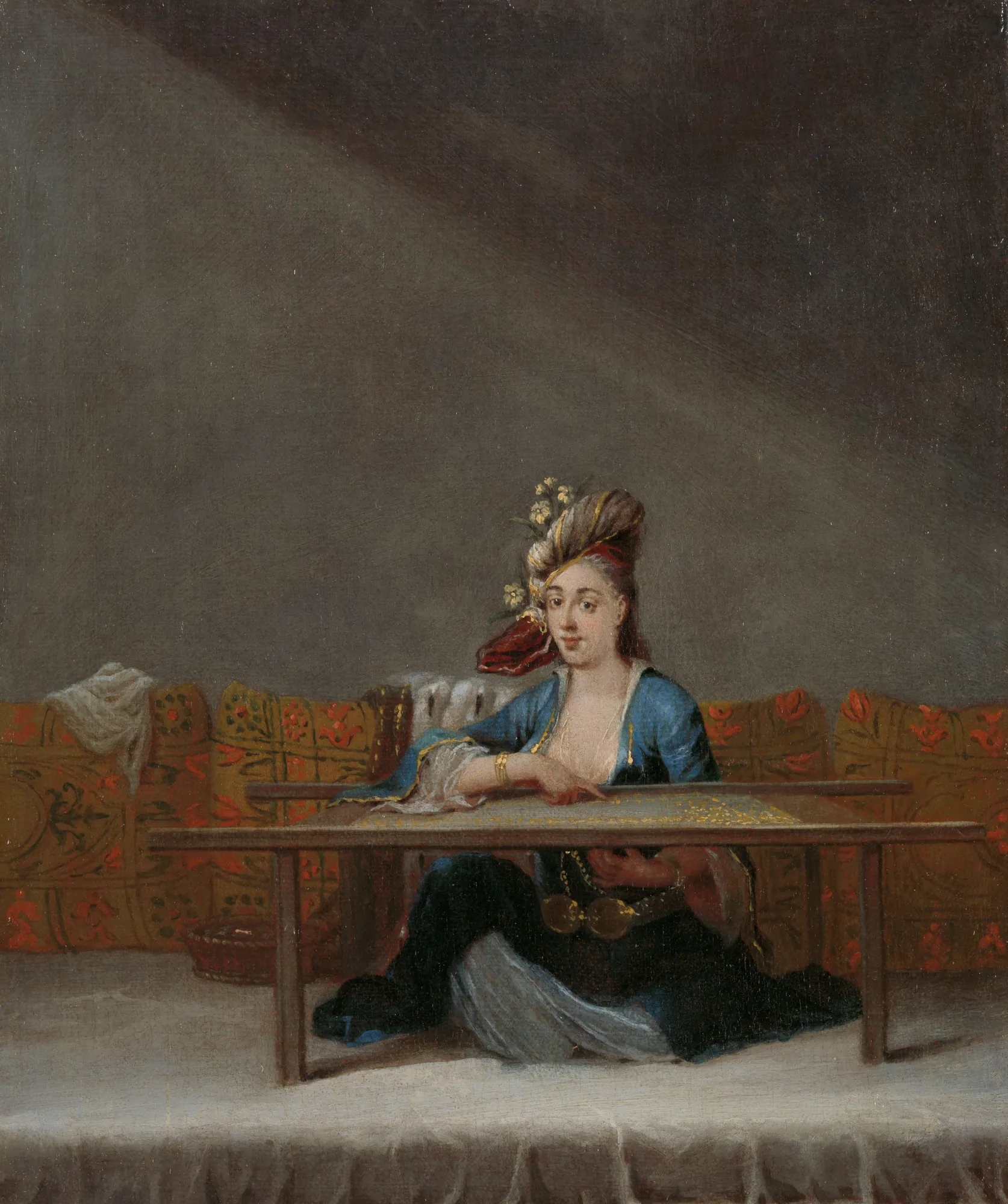 Turkish Woman at her Embroidery Frame