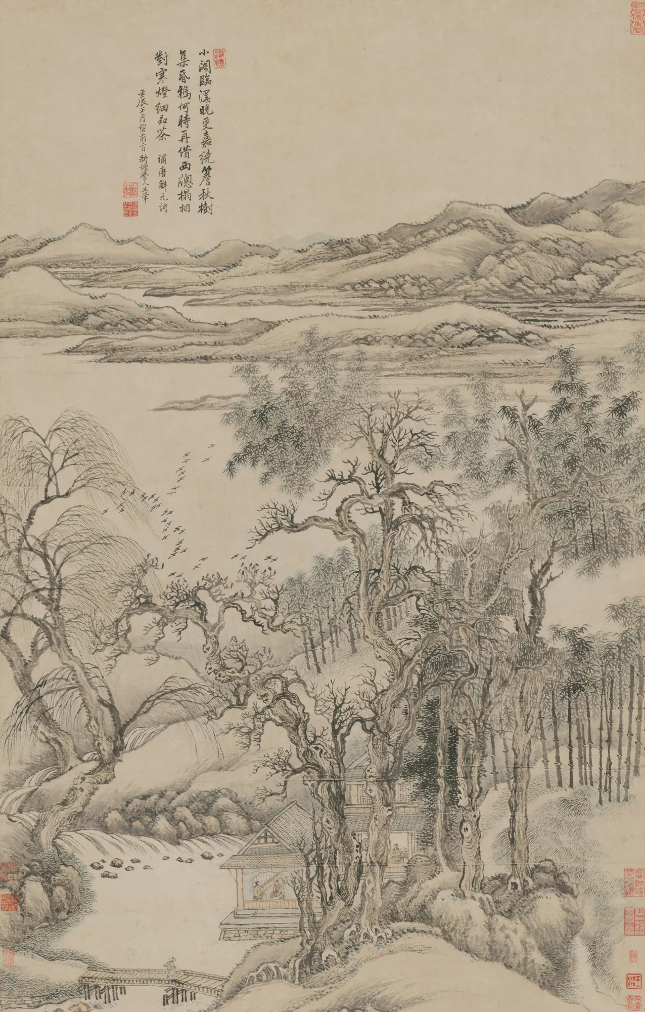 Tree in Autumn and Crows