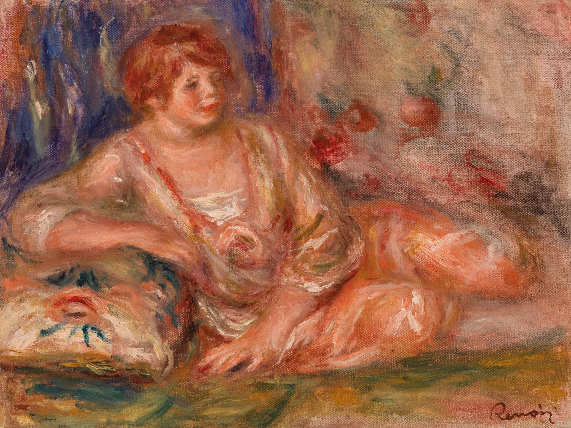 Andrée in Pink, Reclining (Andrée en rose étendue)