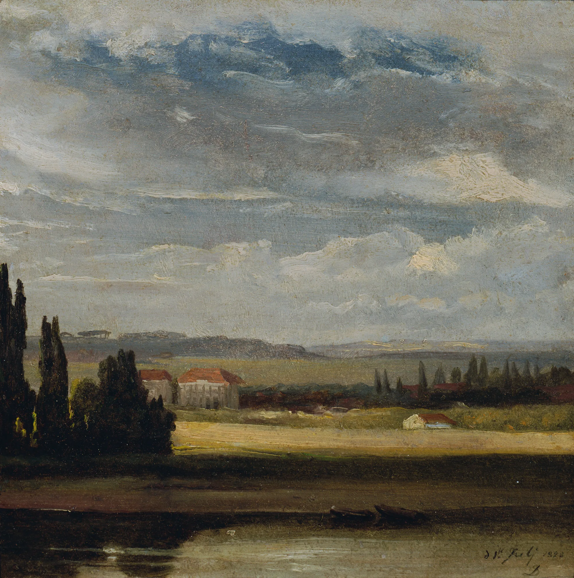 Landscape View with a High Cloud Sky